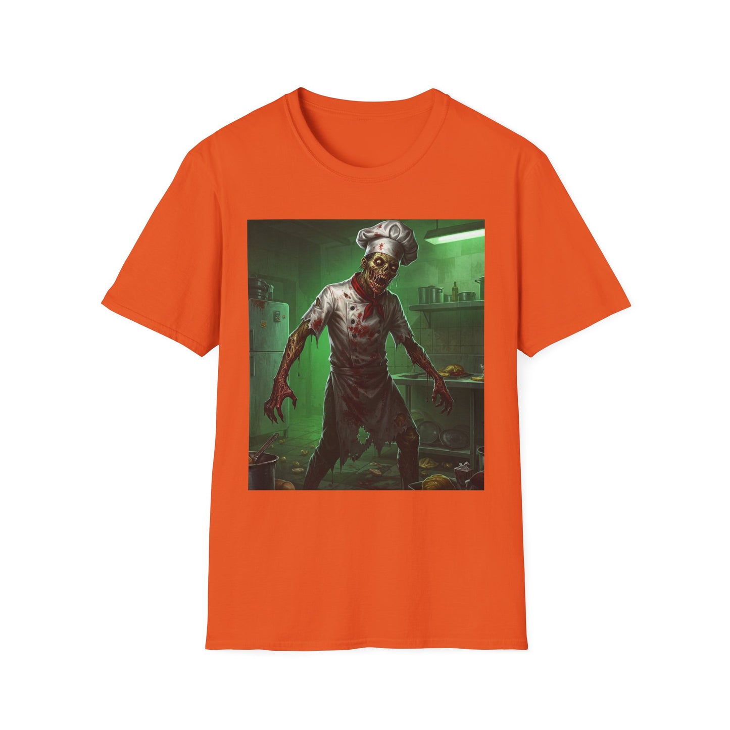 Zombie Chef Unisex Softstyle T-Shirt - Perfect for Halloween and Horror Fans