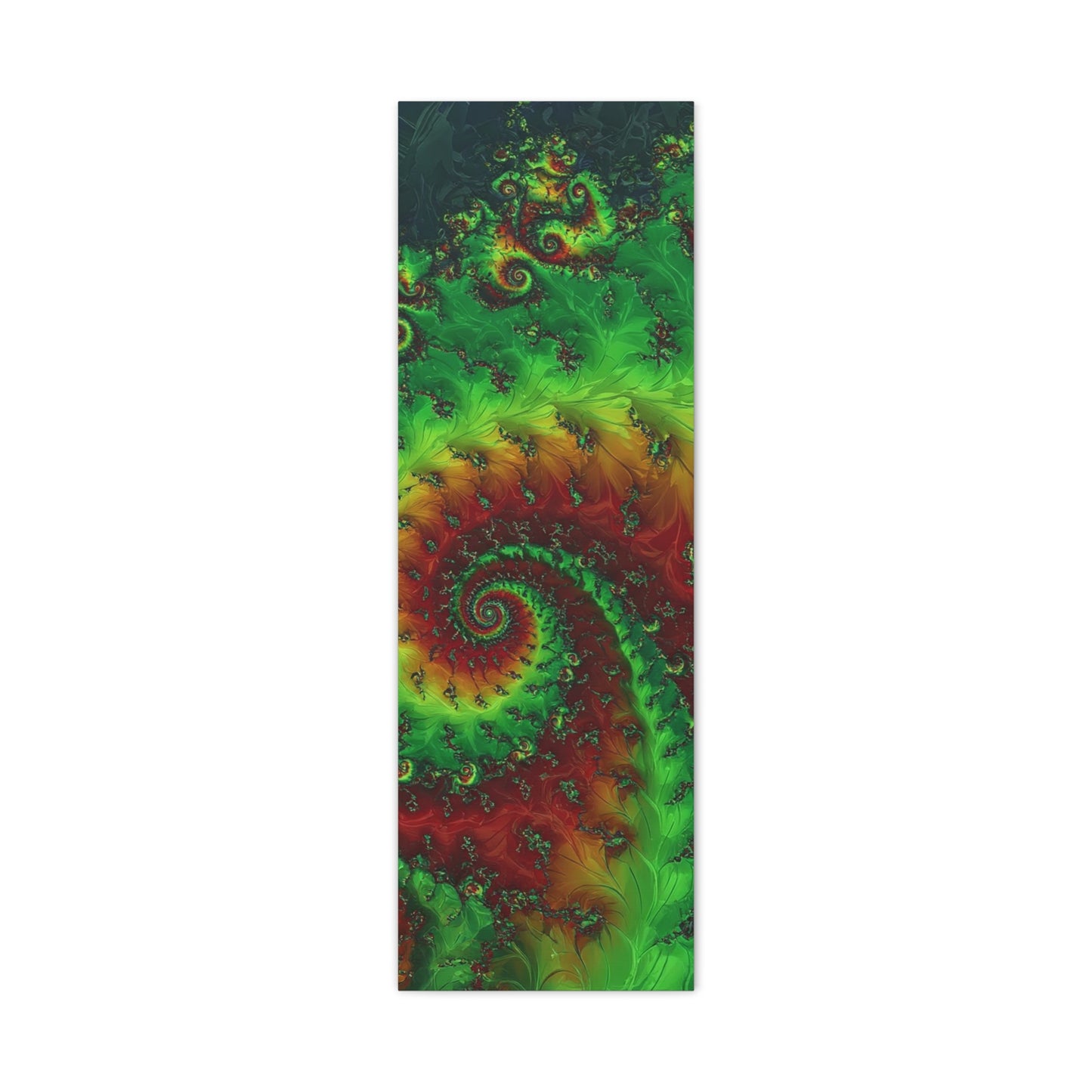 Vibrant Fractal Art Canvas - Green and Red Abstract Wall Decor