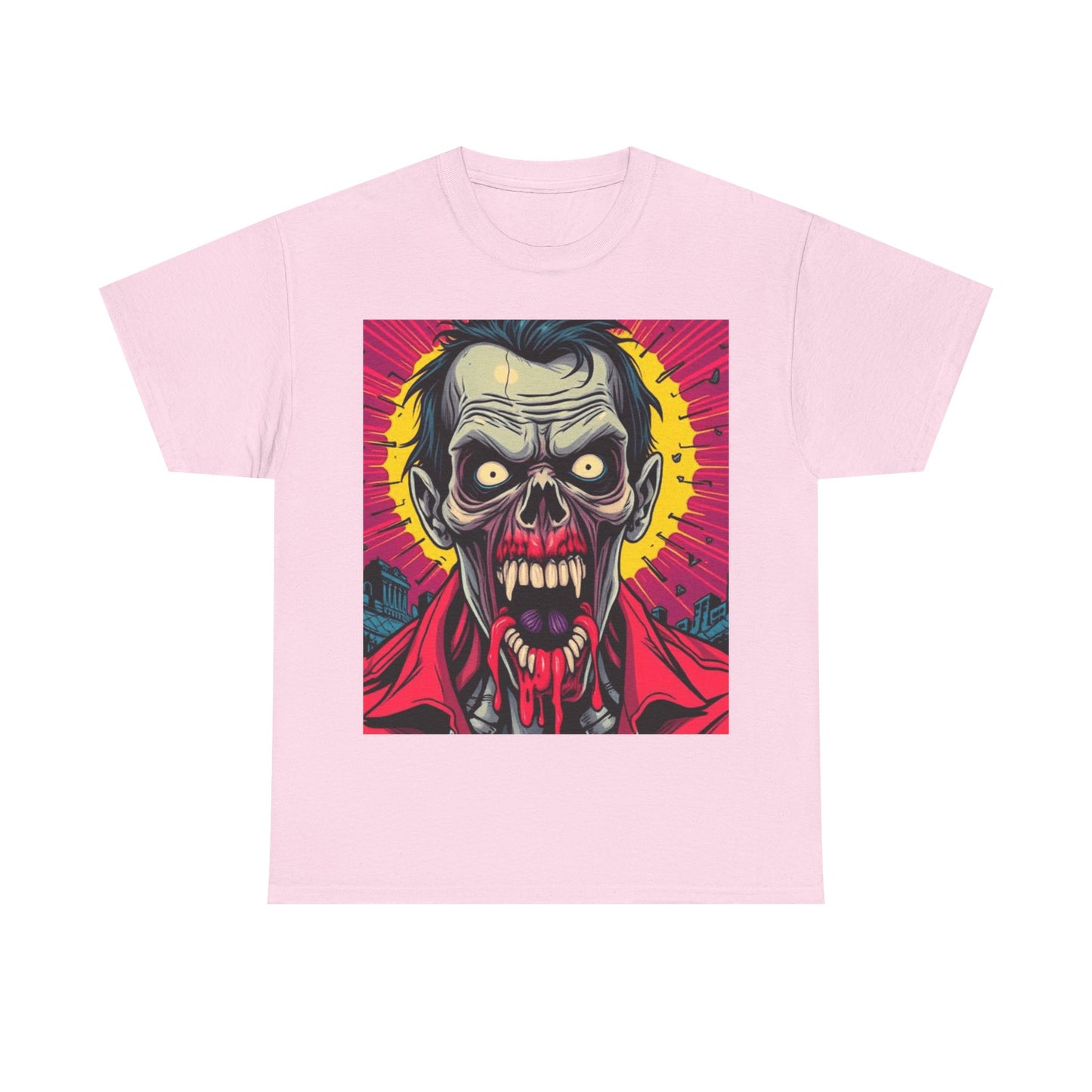 UK - Unisex Heavy Cotton Tee - Retro Zombie Design