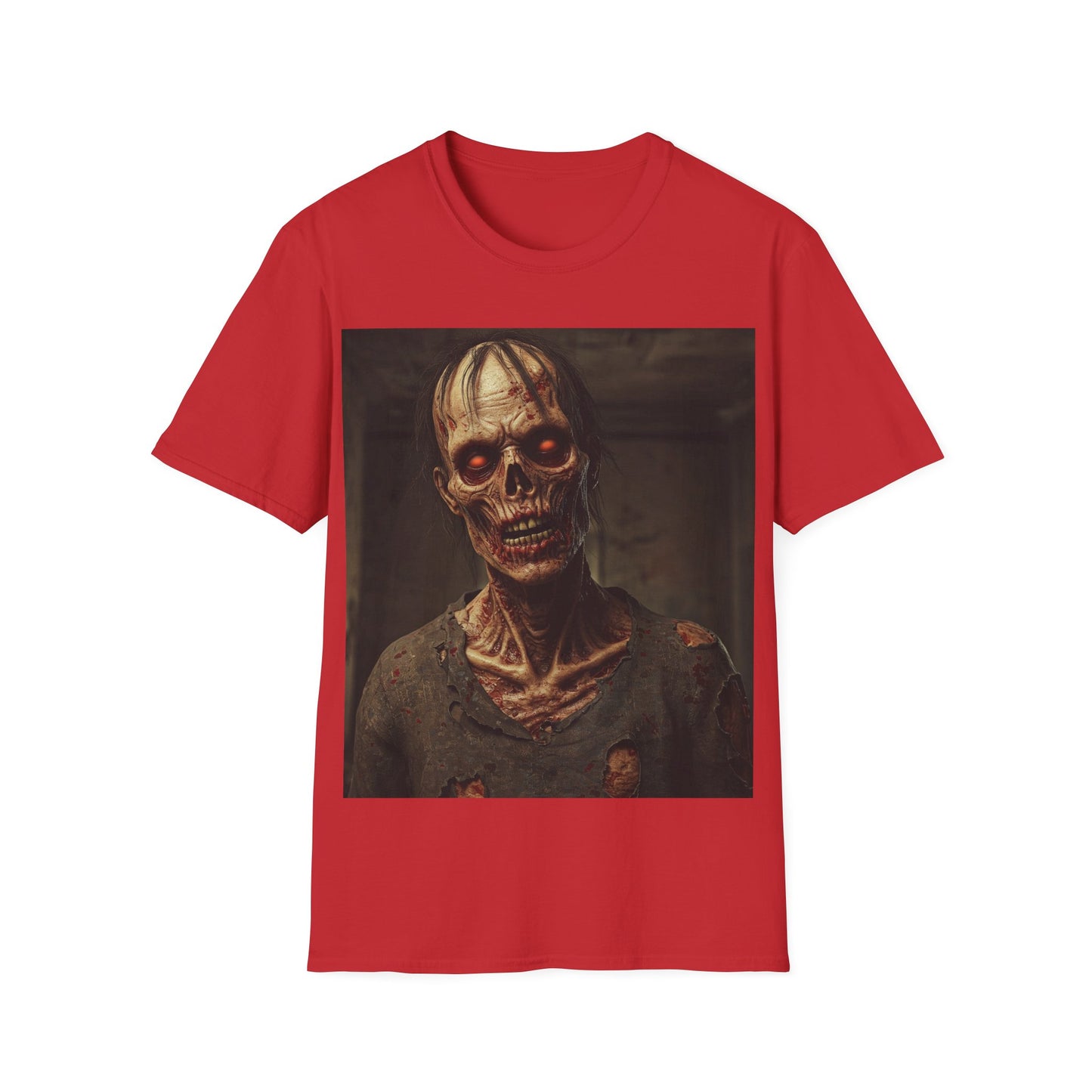 UK - Creepy Skeleton Unisex Softstyle T-Shirt - Perfect for Halloween and Horror Fans