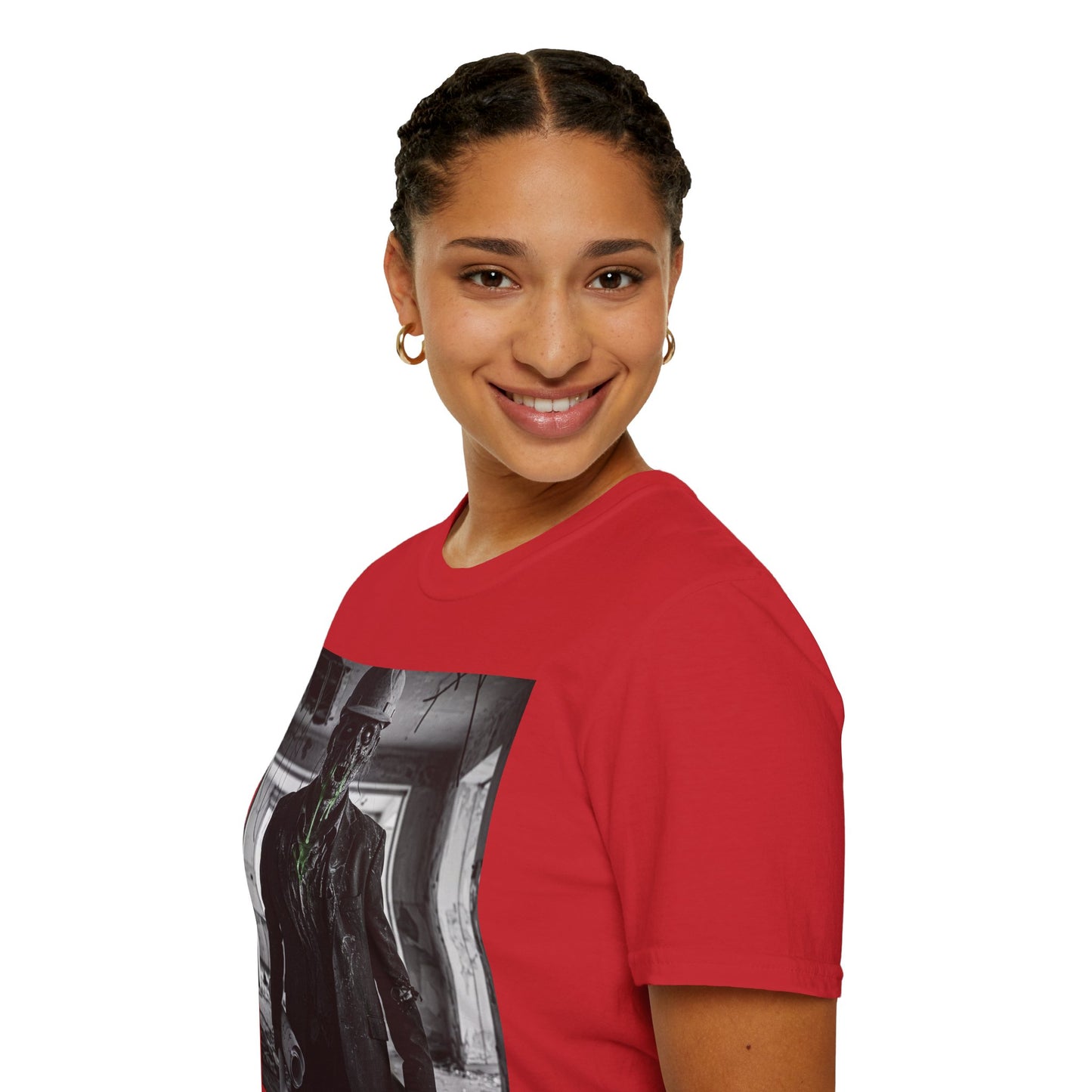 Unisex Softstyle T-Shirt with Creepy Monster Design - Perfect for Halloween and Horror Fans