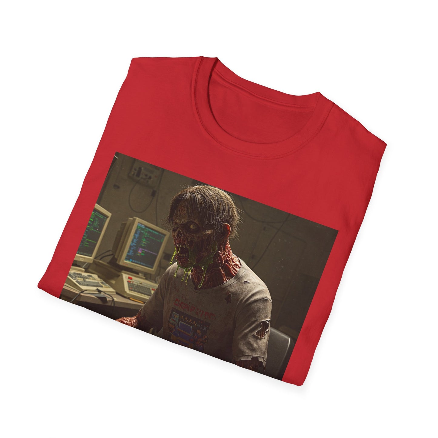Zombie Hacker Unisex Softstyle T-Shirt - Retro Gaming Vibe
