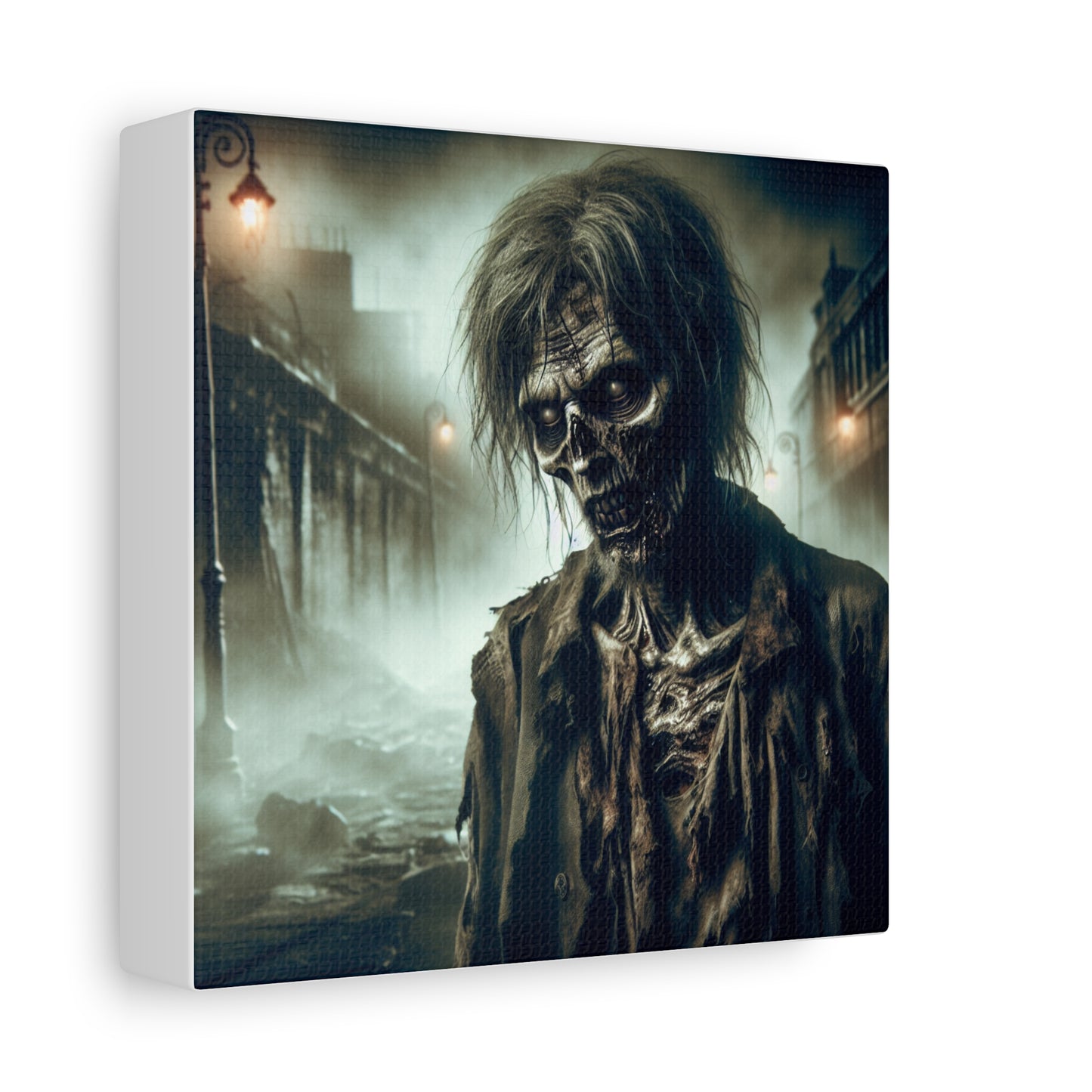 Zombie Portrait Matte Canvas Wall Art