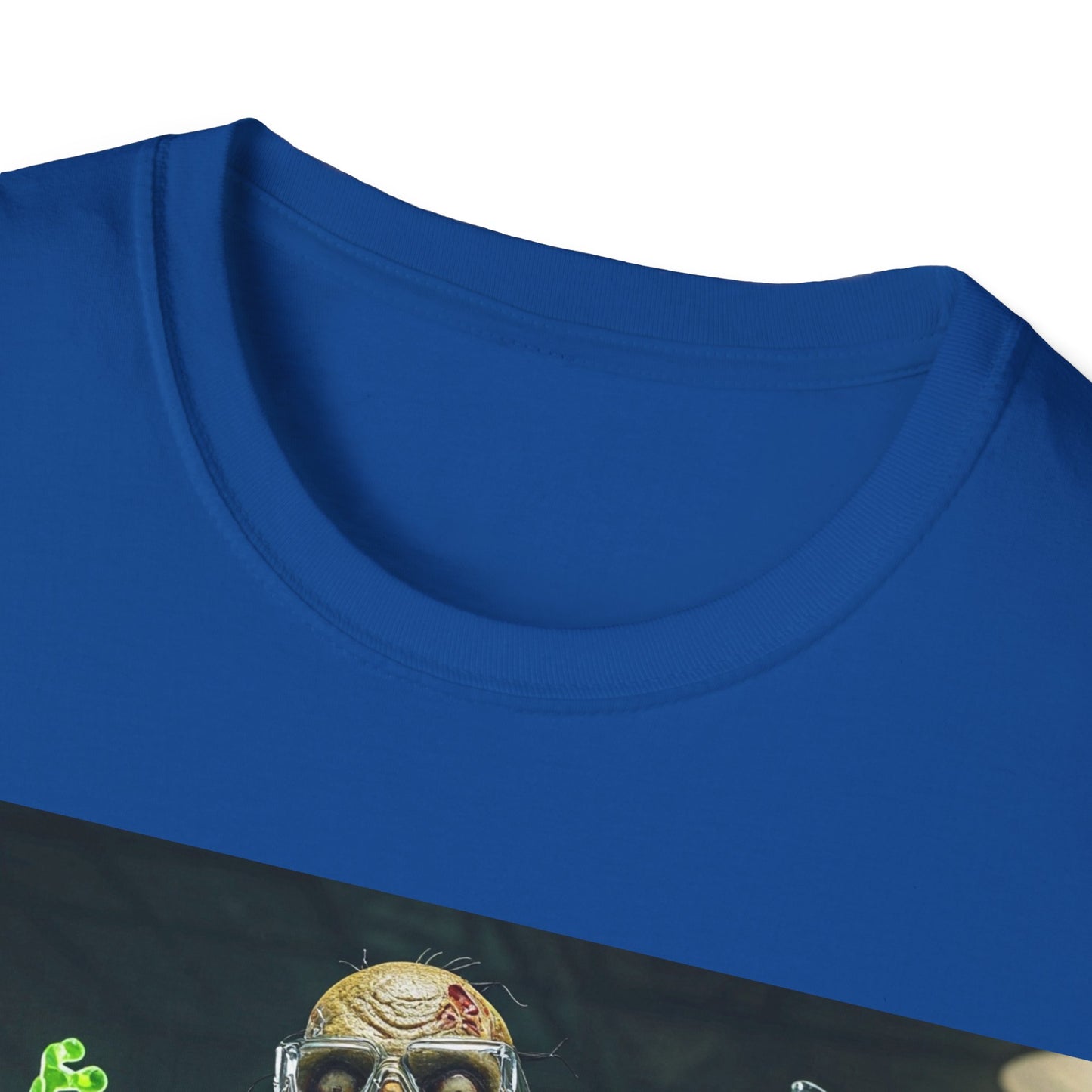 UK - Zombie Scientist Apocalyptic Portrait Tee, bold, decaying zombie graphic