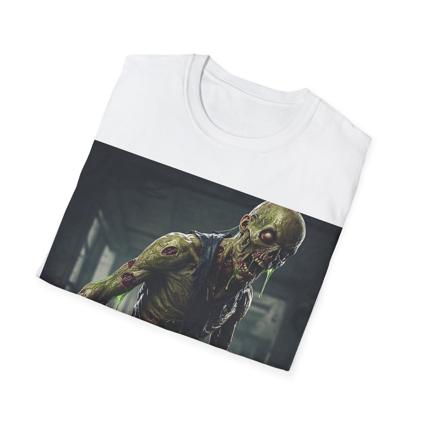 UK - Zombie Graphic Unisex Softstyle T-Shirt - Perfect for Halloween and Horror Fans