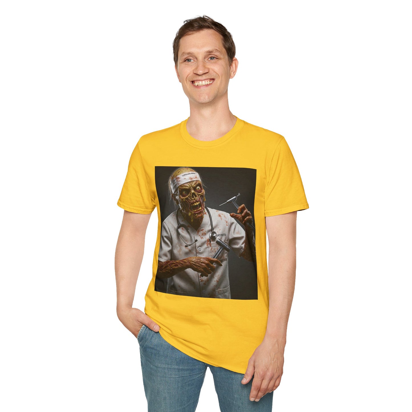 Zombie Doctor Unisex Softstyle T-Shirt - Perfect for Halloween & Horror Fans