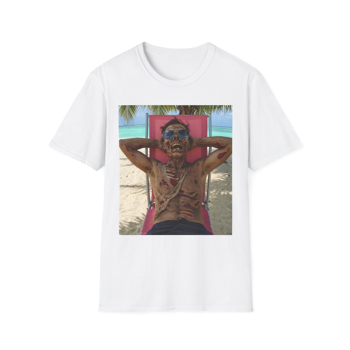 Chill Zombie Unisex Softstyle T-Shirt - Perfect for Beach Days & Halloween