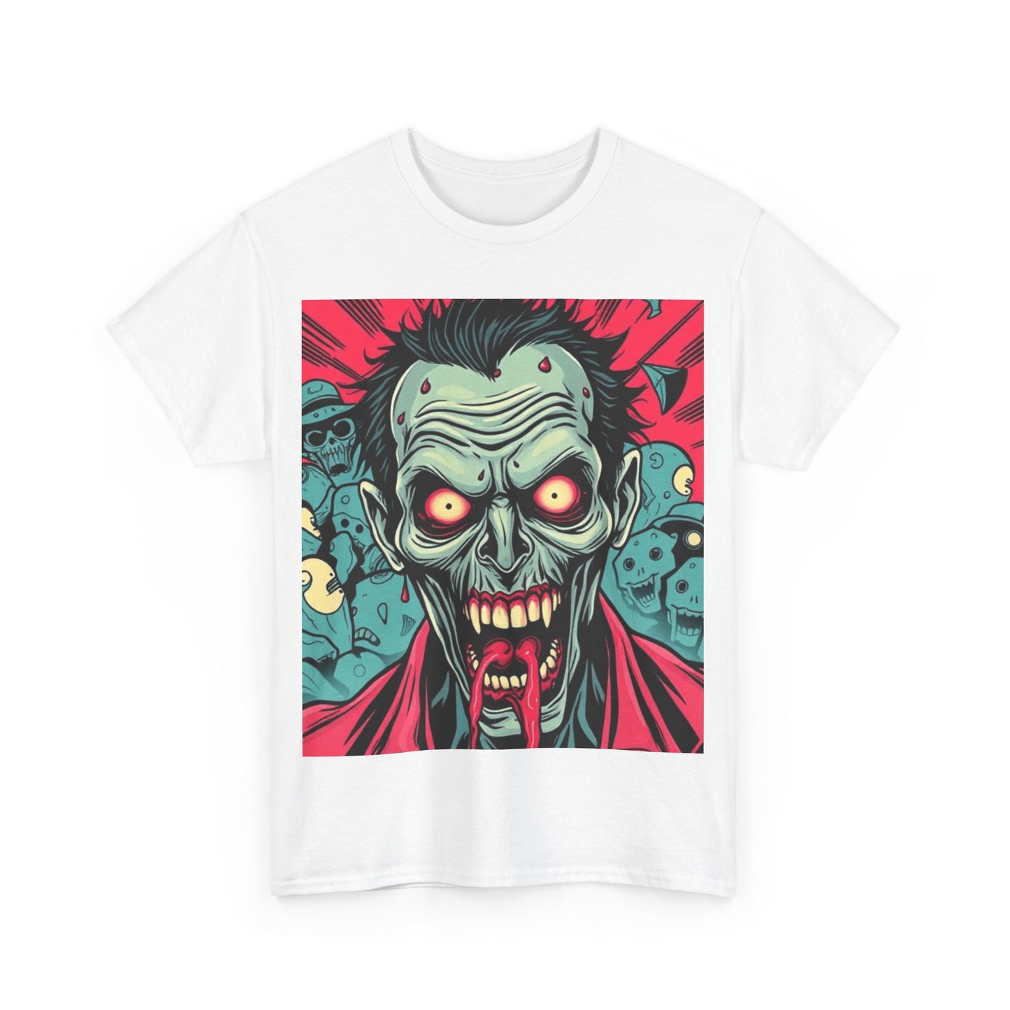 UK - Unisex Heavy Cotton Tee - Spooky Zombie Graphic Tee for Halloween