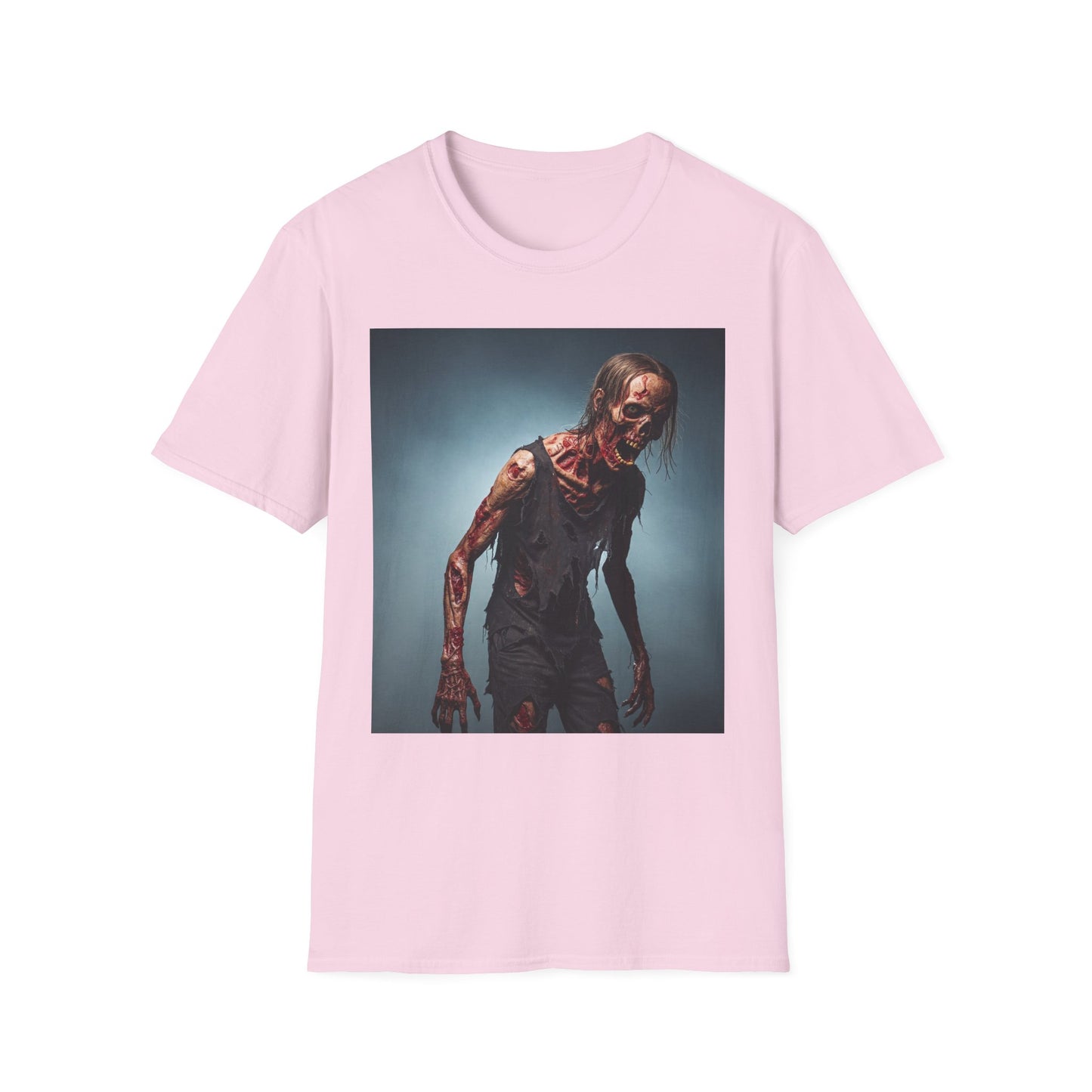 Zombie Graphic Unisex Softstyle T-Shirt - Perfect for Halloween and Horror Fans