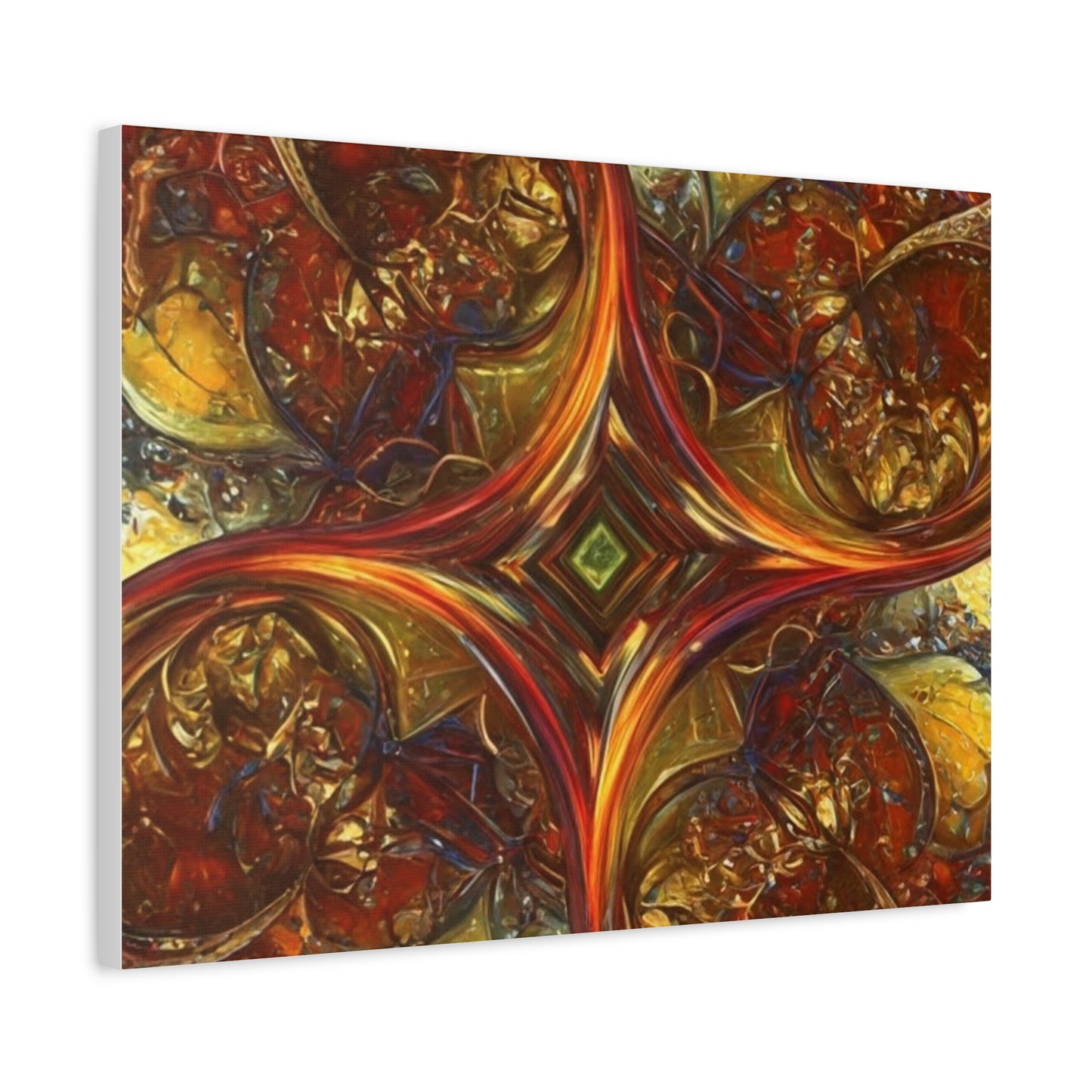 Abstract Art Matte Canvas Wall Decor - Vibrant Fractal Design, Colorful Home Accent