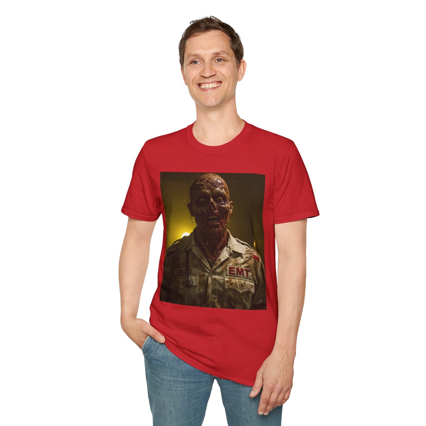 Zombie EMT Unisex Softstyle T-Shirt - Horror Apparel for Halloween