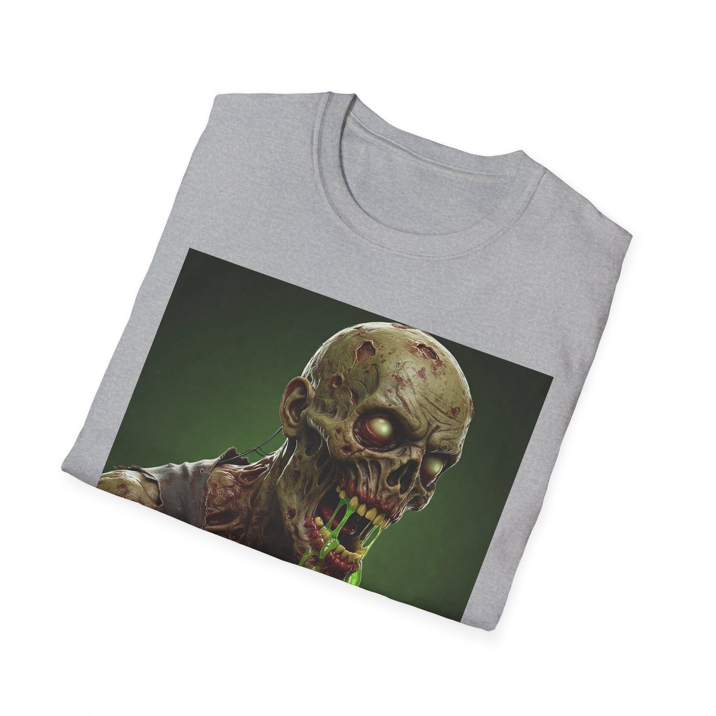 Zombie Graphic Unisex Softstyle T-Shirt - Perfect for Halloween and Horror Fans