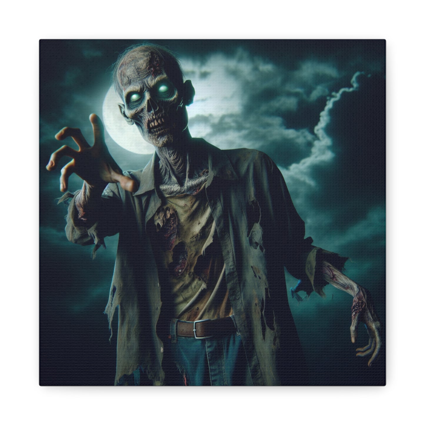 Zombie Art Matte Canvas Wall Decor - Spooky Halloween Home Decoration