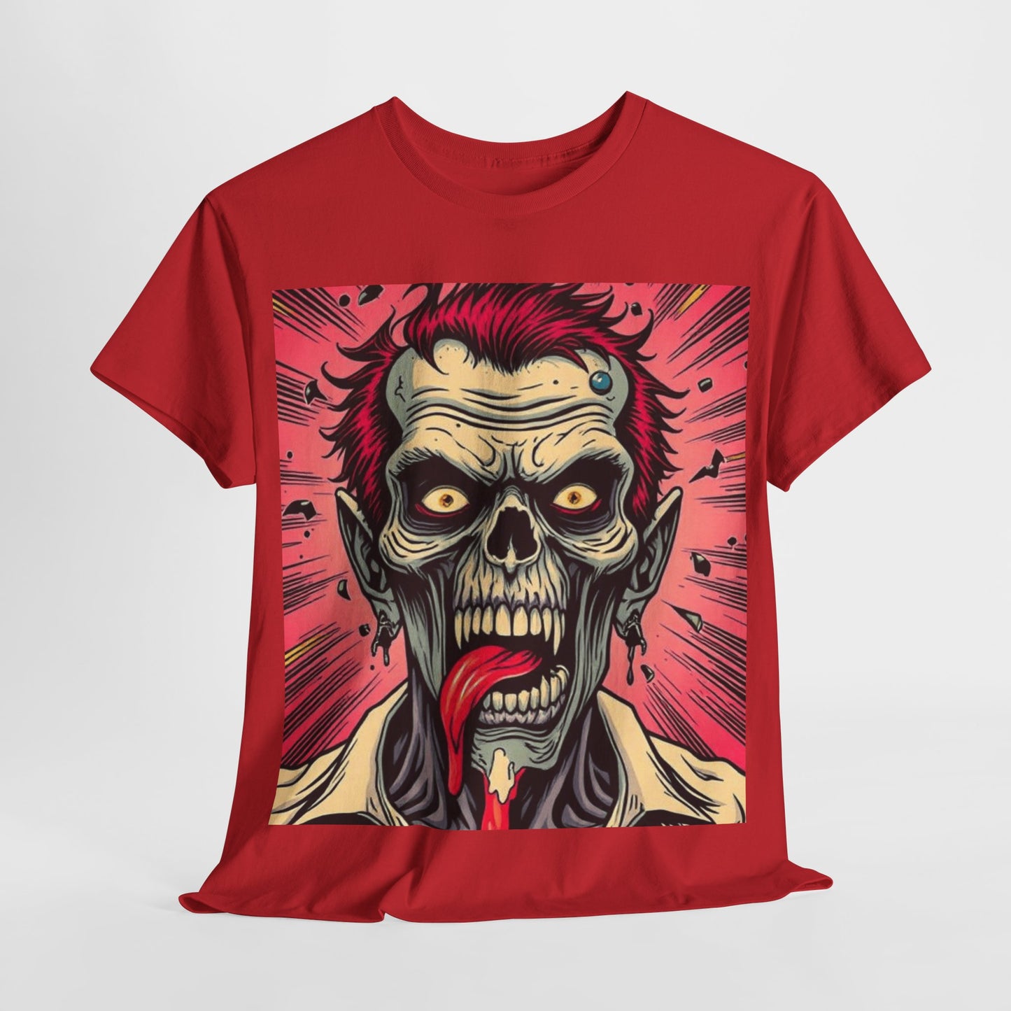 UK - Unisex Heavy Cotton Tee - Zombie Design for Horror Fans
