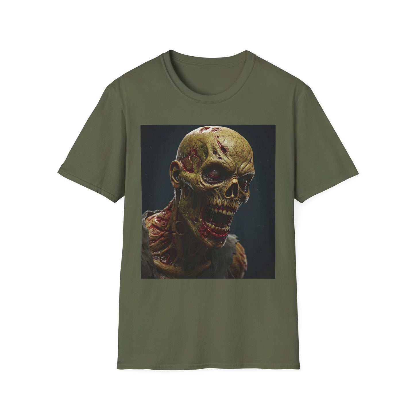 Apocalyptic Portrait Tee, bold, decaying zombie graphic