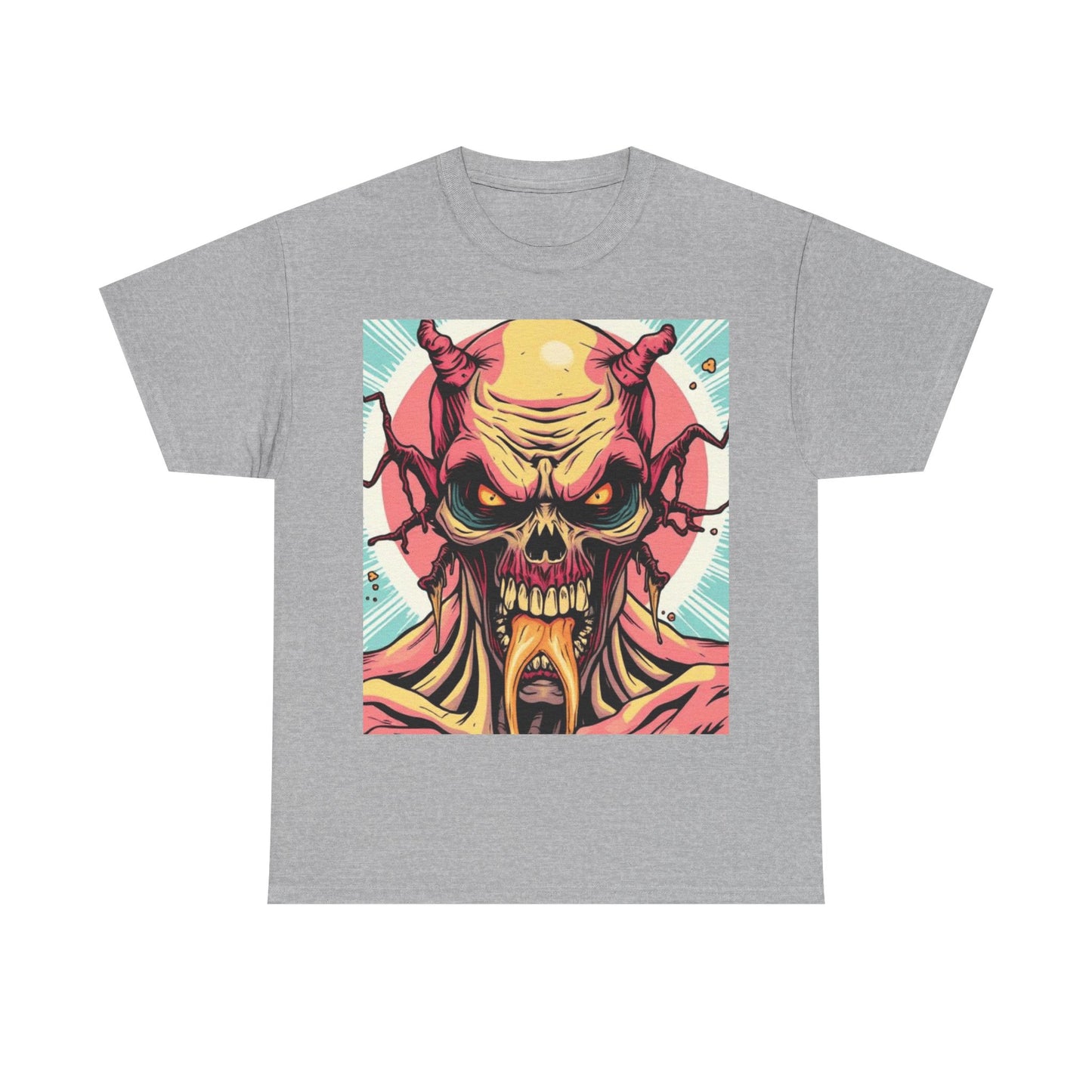 UK - Unisex Heavy Cotton Tee - Demon Skull Graphic Tee for Alternative Fashion Lovers