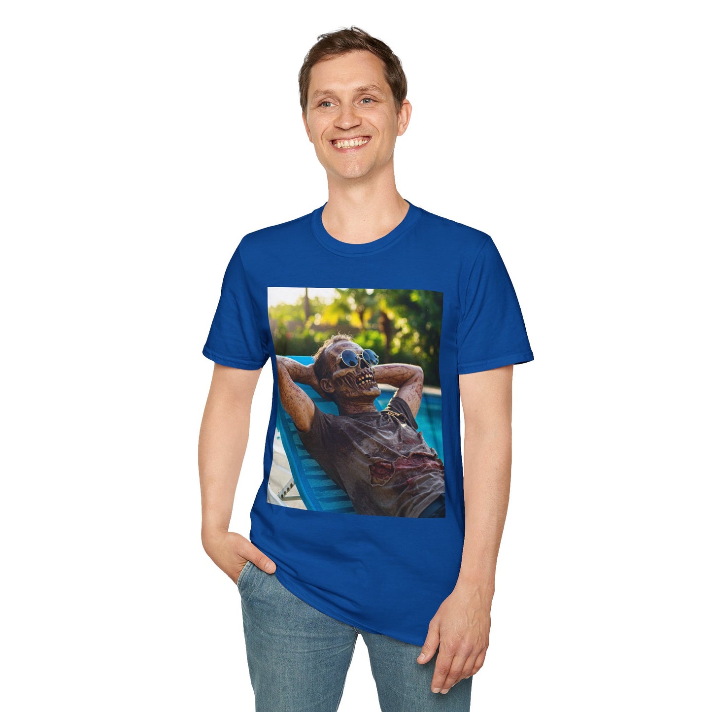 Chillin' Zombie Unisex Softstyle T-Shirt | Halloween Apparel