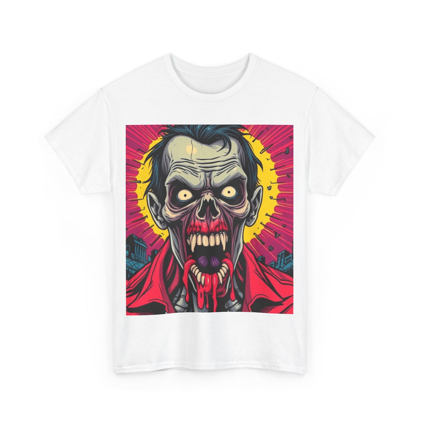 UK - Unisex Heavy Cotton Tee - Retro Zombie Design
