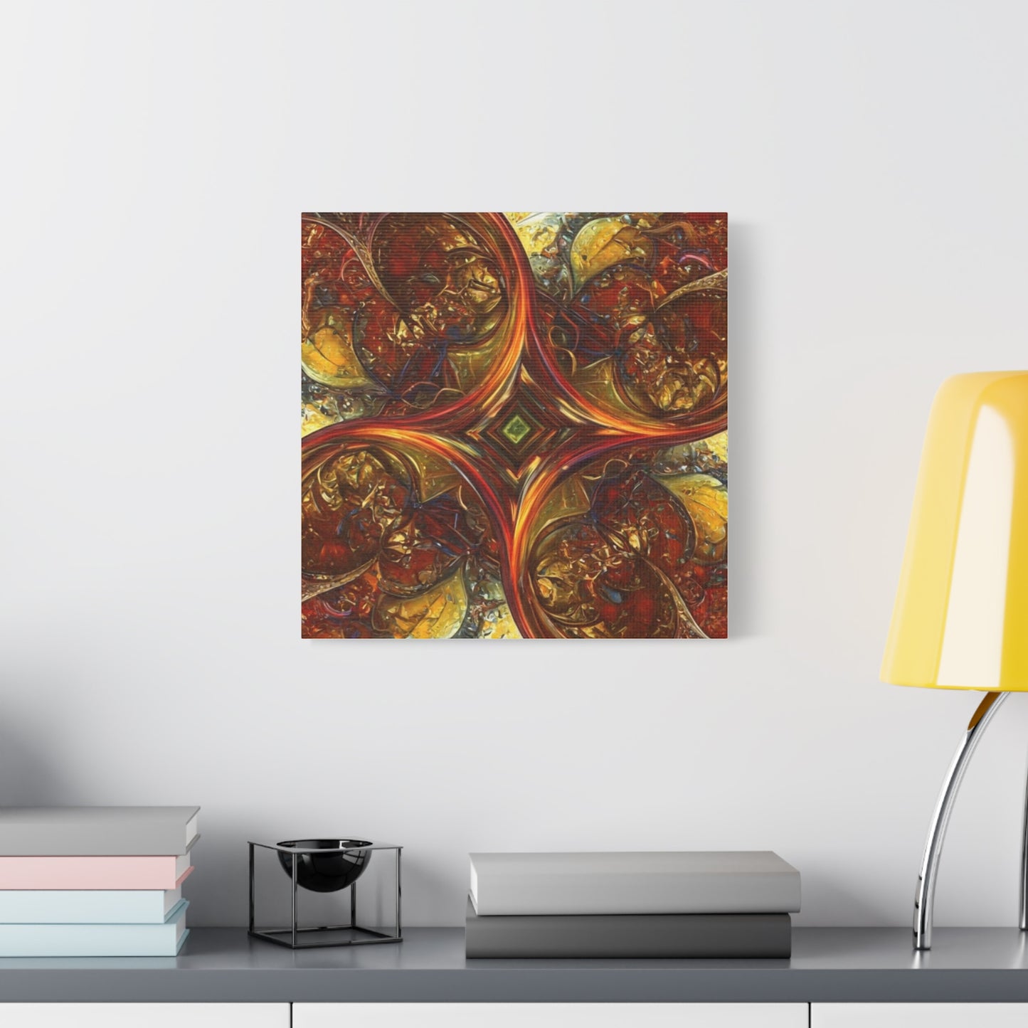 Abstract Art Matte Canvas Wall Decor - Vibrant Fractal Design, Colorful Home Accent