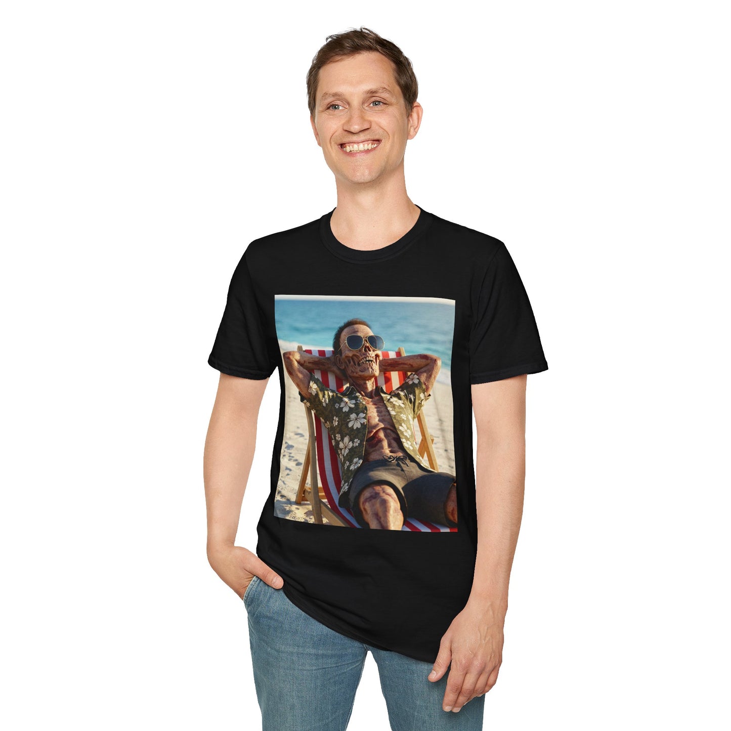 Chill Vibes Unisex Softstyle T-Shirt - Beach Relaxation Design