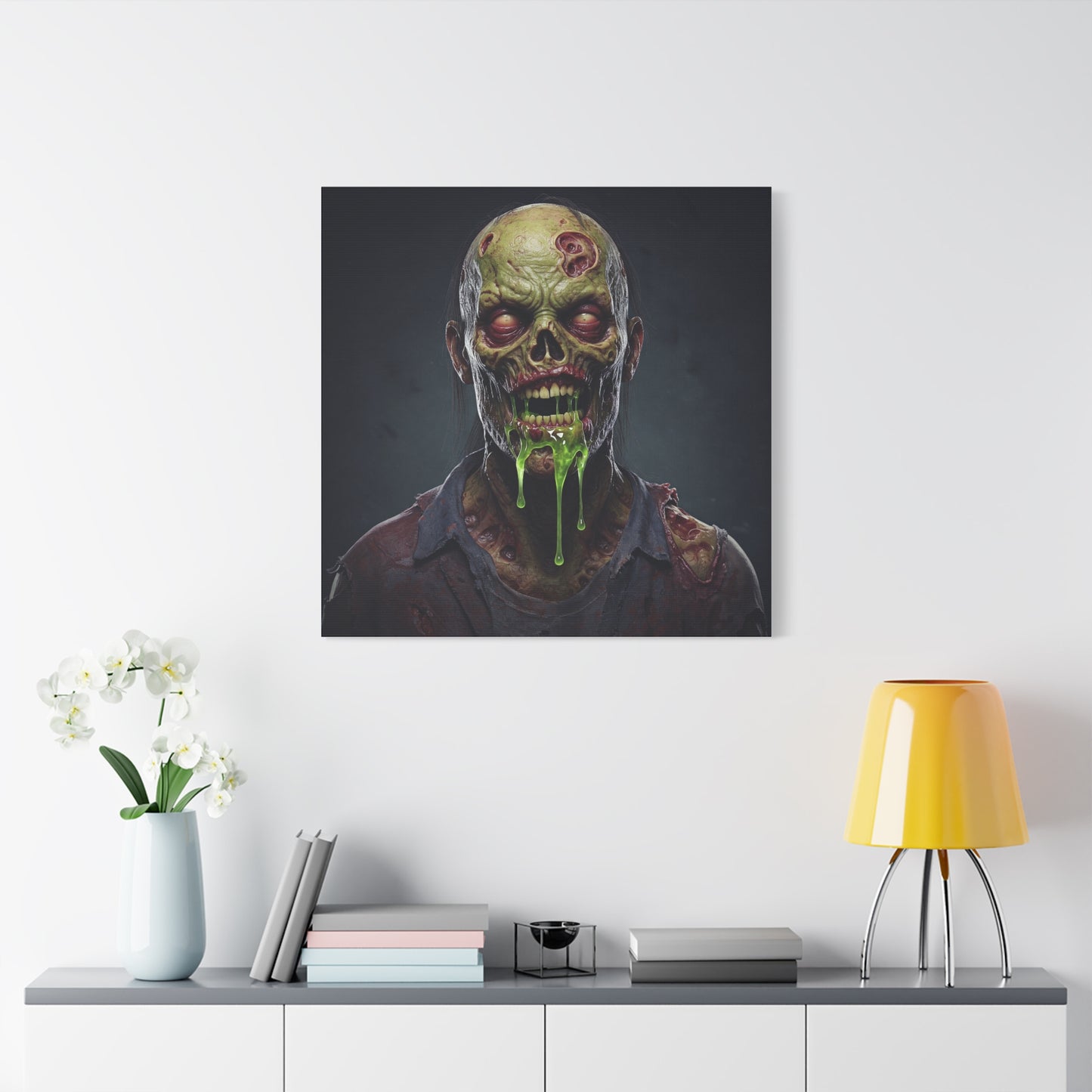 Zombie Art Canvas Wall Decoration - Spooky Halloween Home Decor