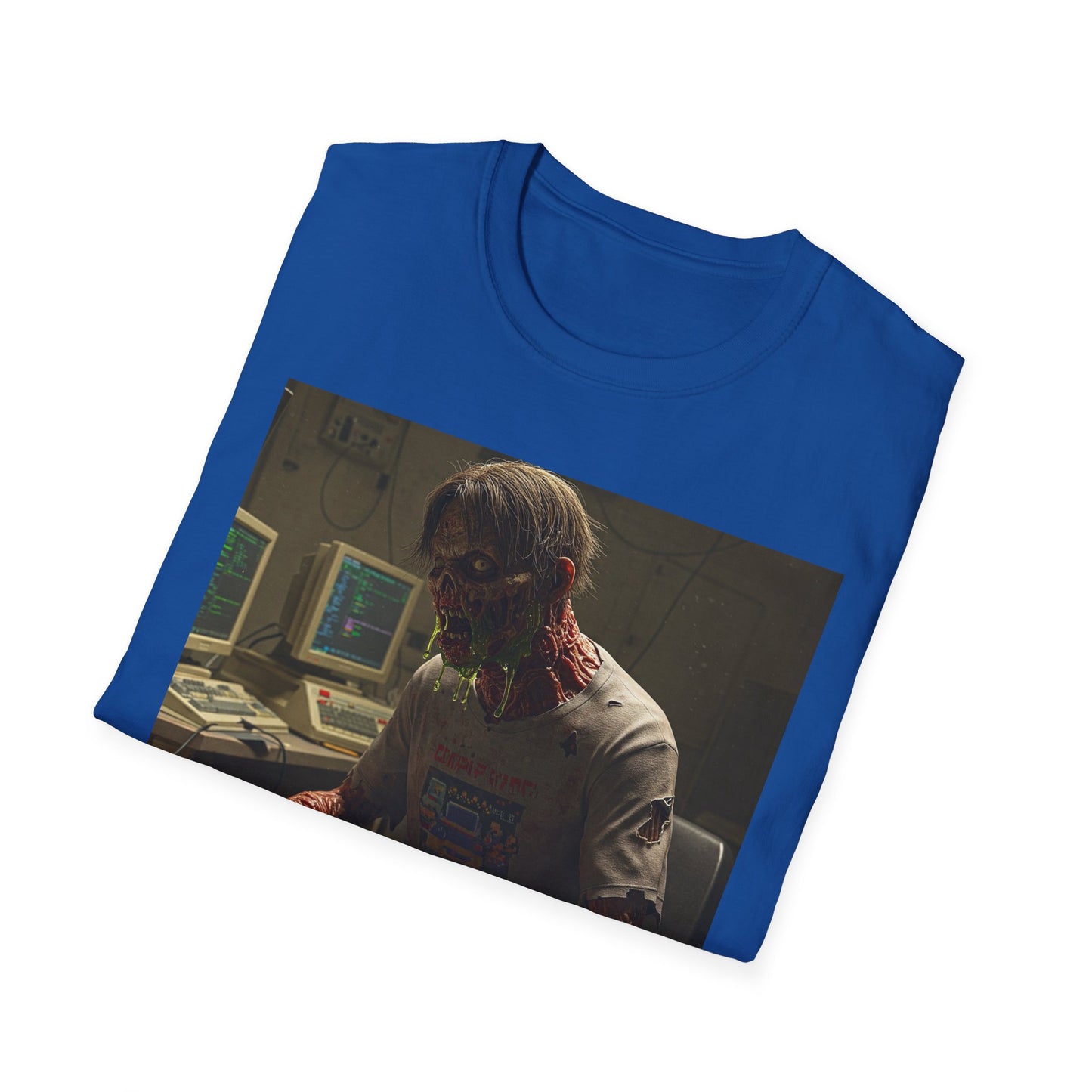 Zombie Hacker Unisex Softstyle T-Shirt - Retro Gaming Vibe