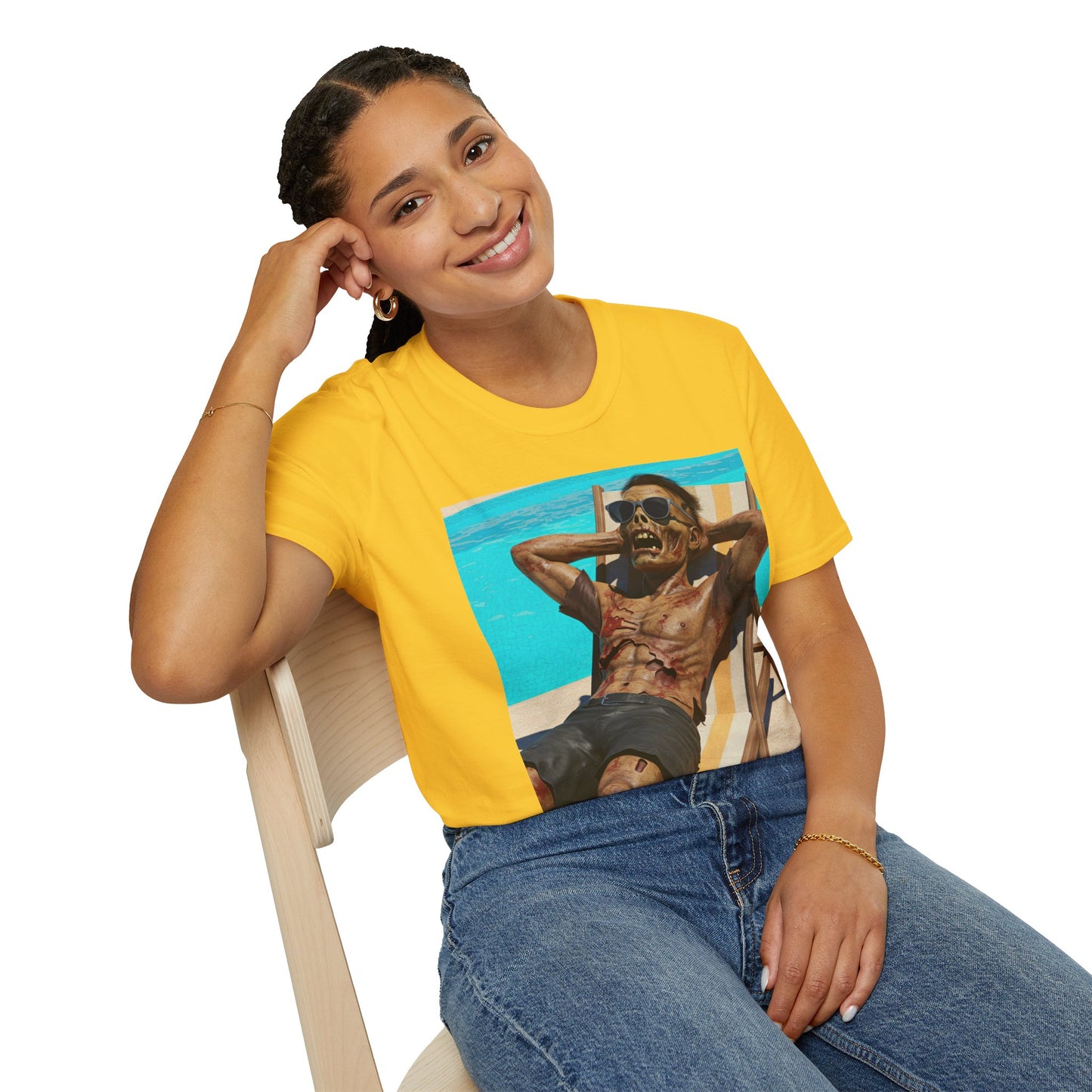 Zombie Relaxation Unisex Softstyle T-Shirt - Perfect for Halloween and Casual Outings
