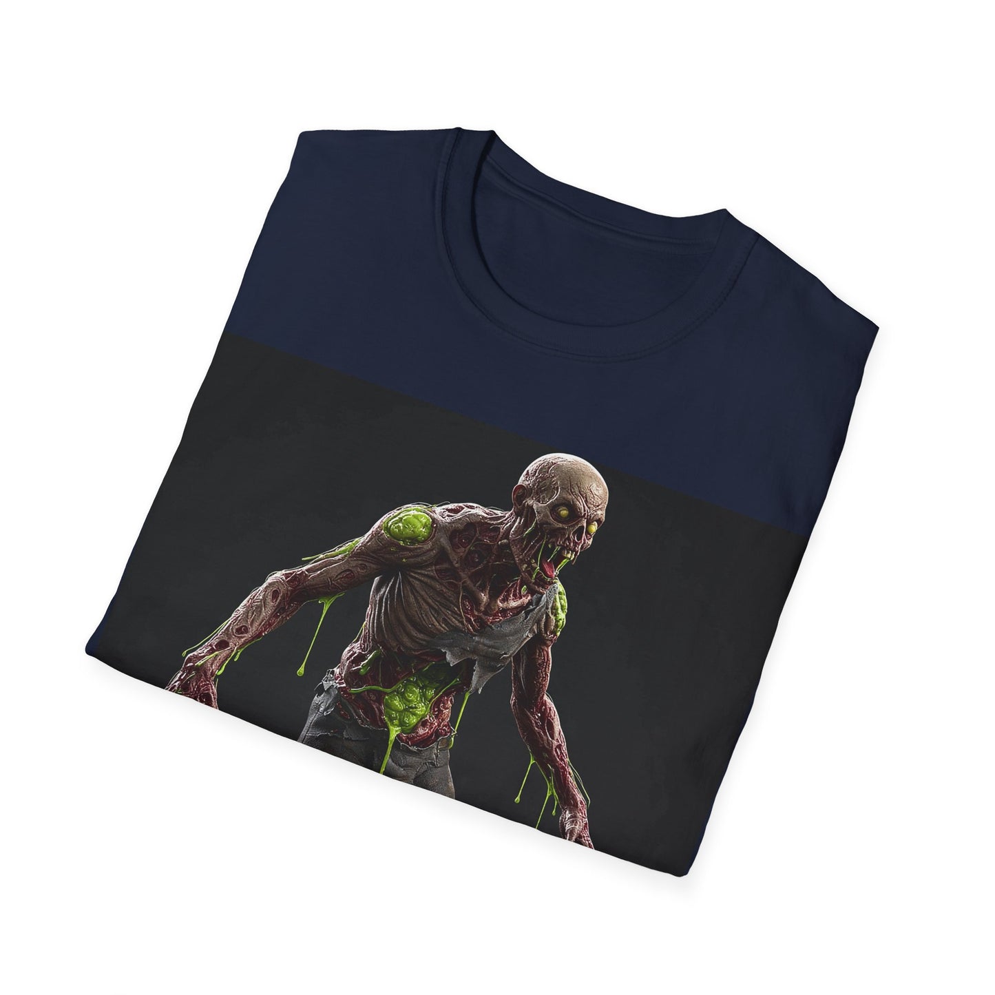 UK - Zombie Graphic Unisex Softstyle T-Shirt - Perfect for Halloween and Horror Fans