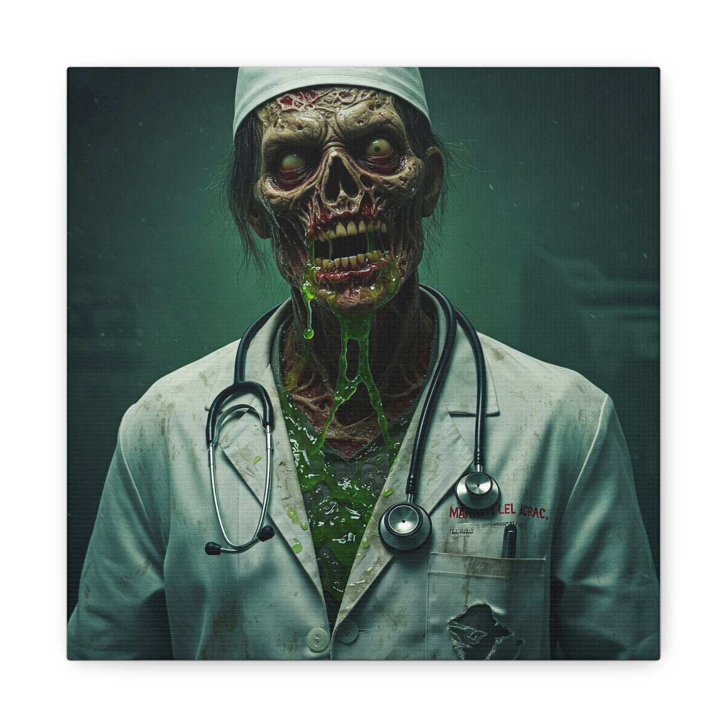 Zombie Doctor Canvas Art | Horror Medical Wall Decor | Perfect for Halloween
