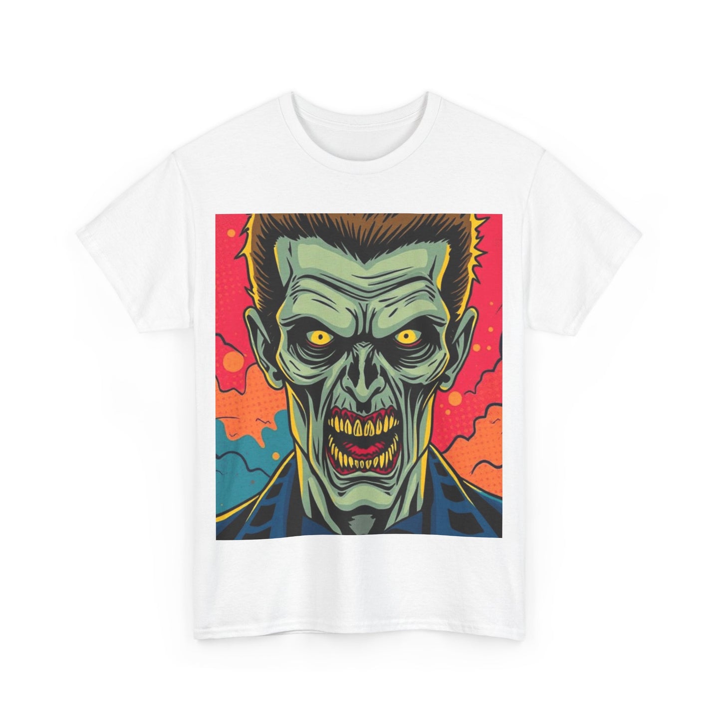 UK - Unisex Heavy Cotton Tee - Retro Horror Zombie Artwork t-shirt