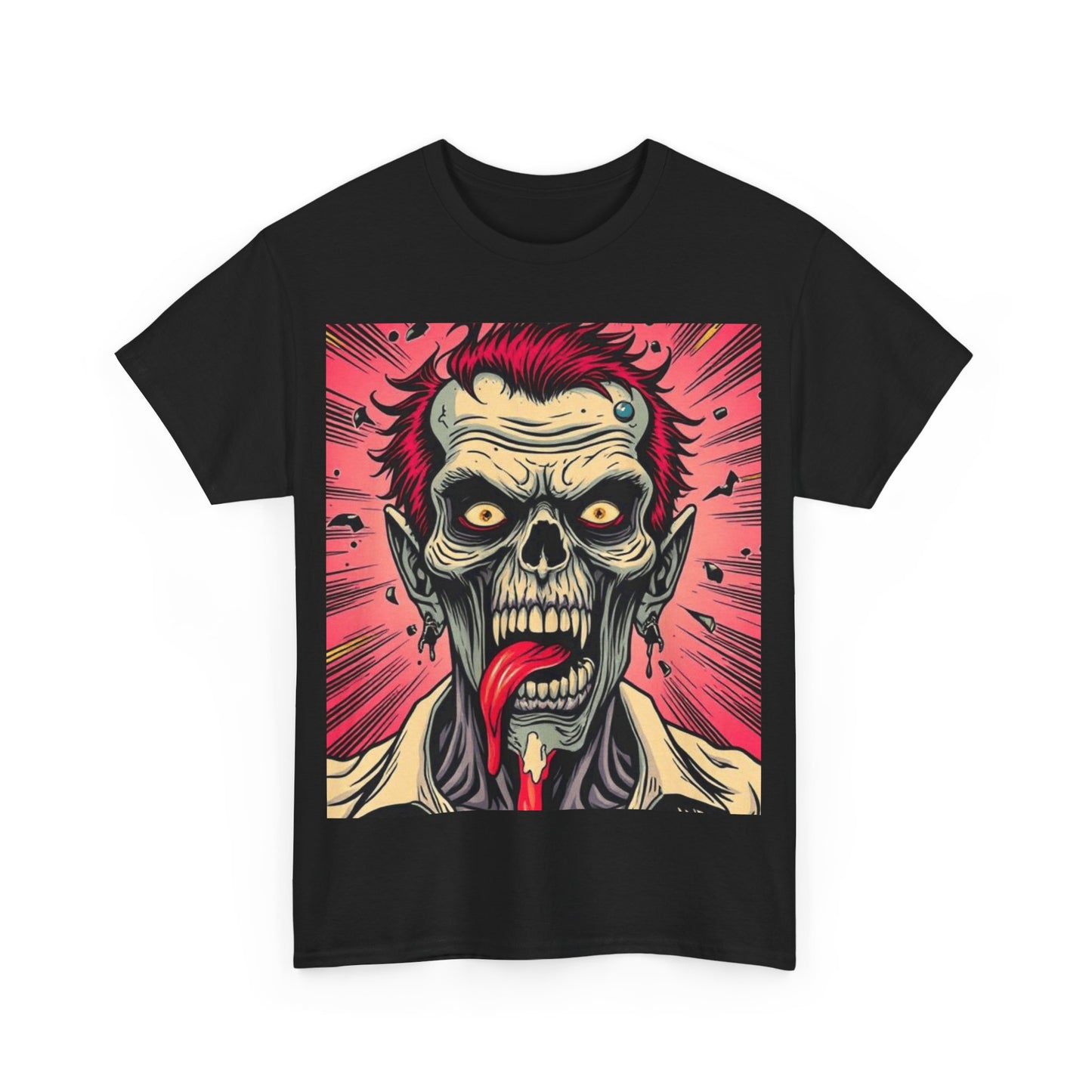 UK - Unisex Heavy Cotton Tee - Zombie Design for Horror Fans