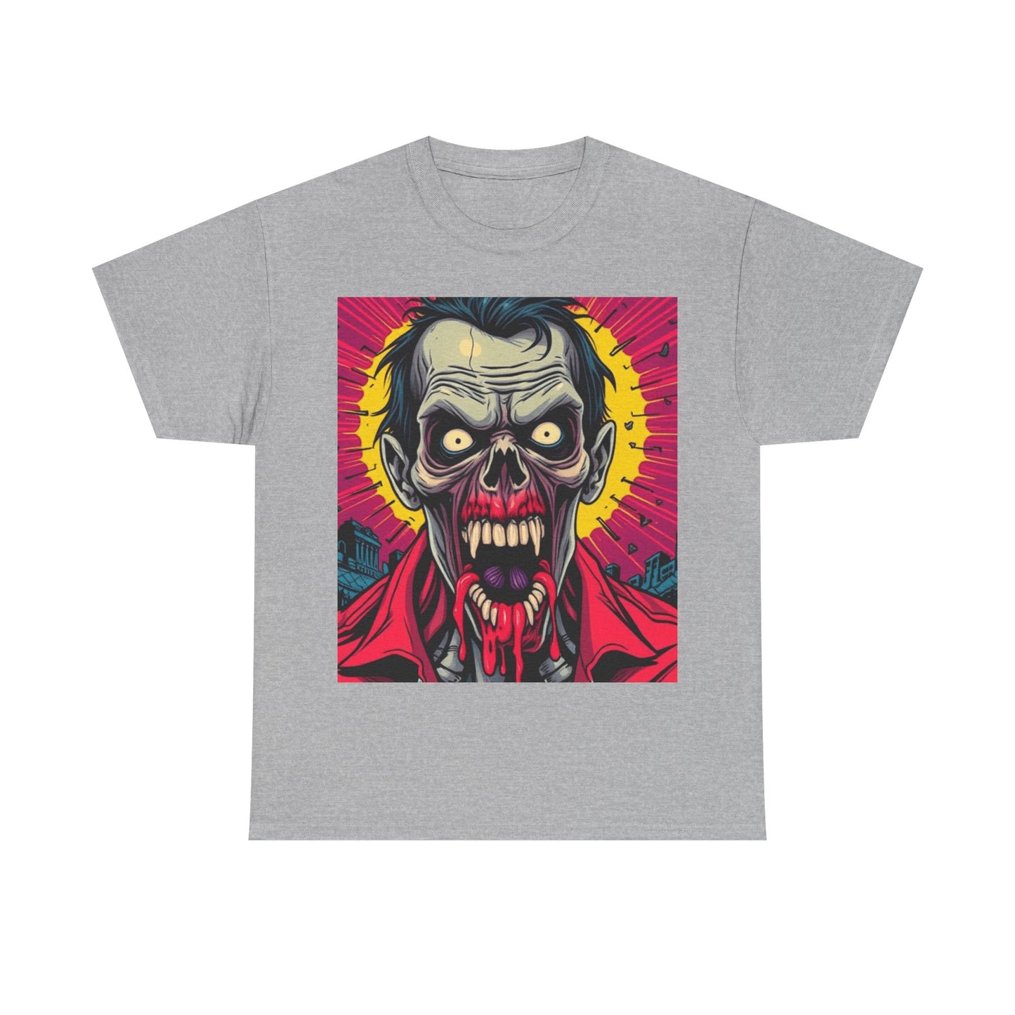 UK - Unisex Heavy Cotton Tee - Retro Zombie Design