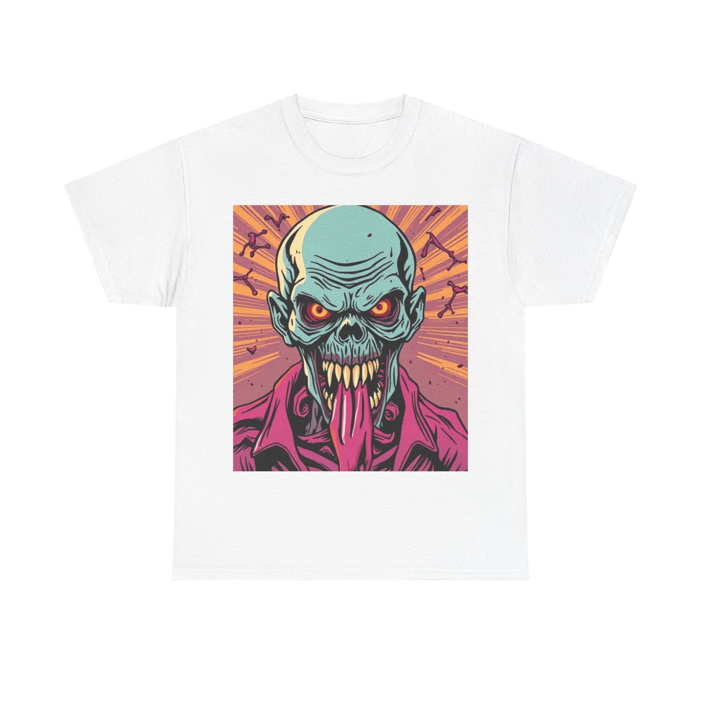 UK - Unisex Heavy Cotton Tee - Retro Skull Graphic Tee