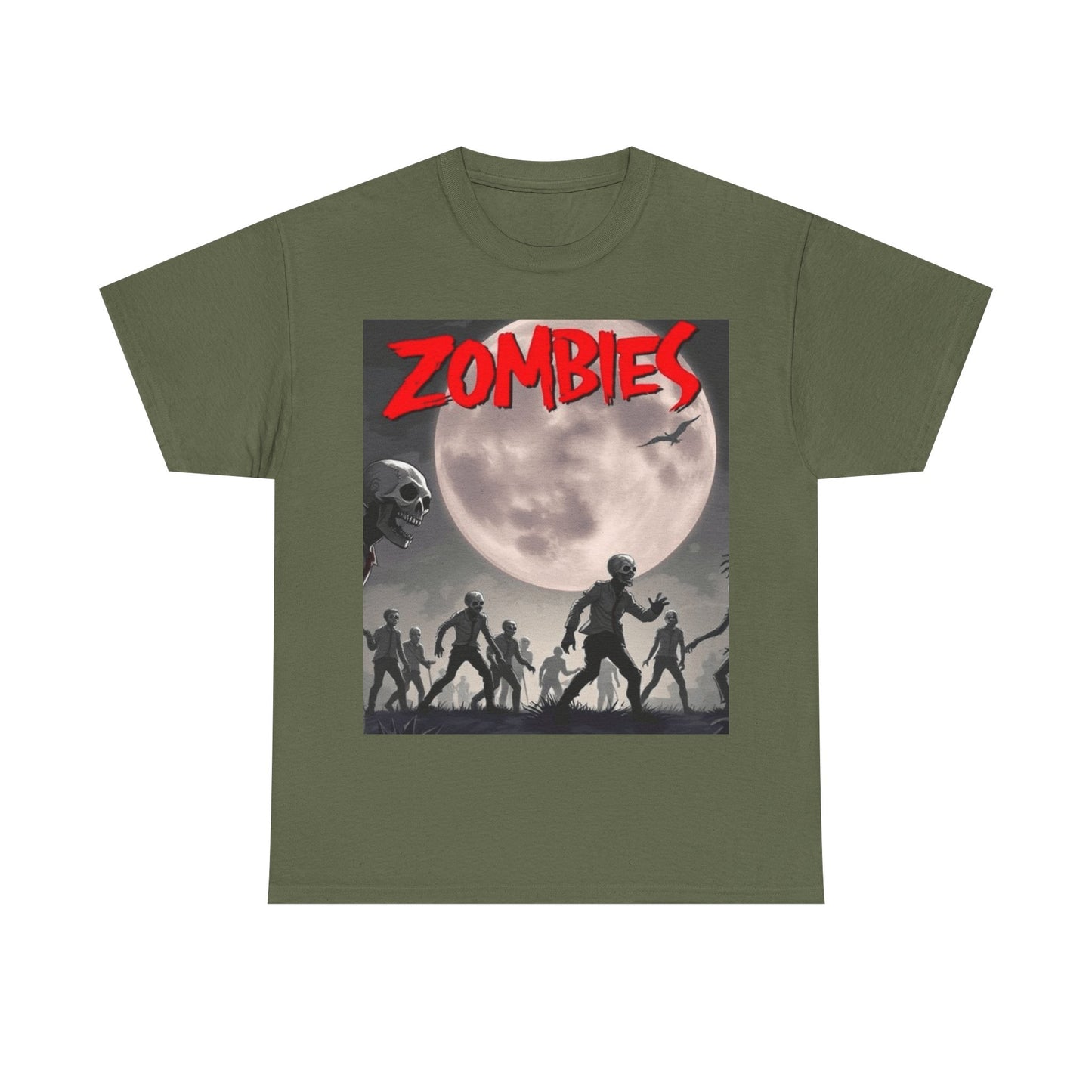 UK - Zombie Themed Unisex Heavy Cotton Tee - Perfect for Halloween and Horror Lovers