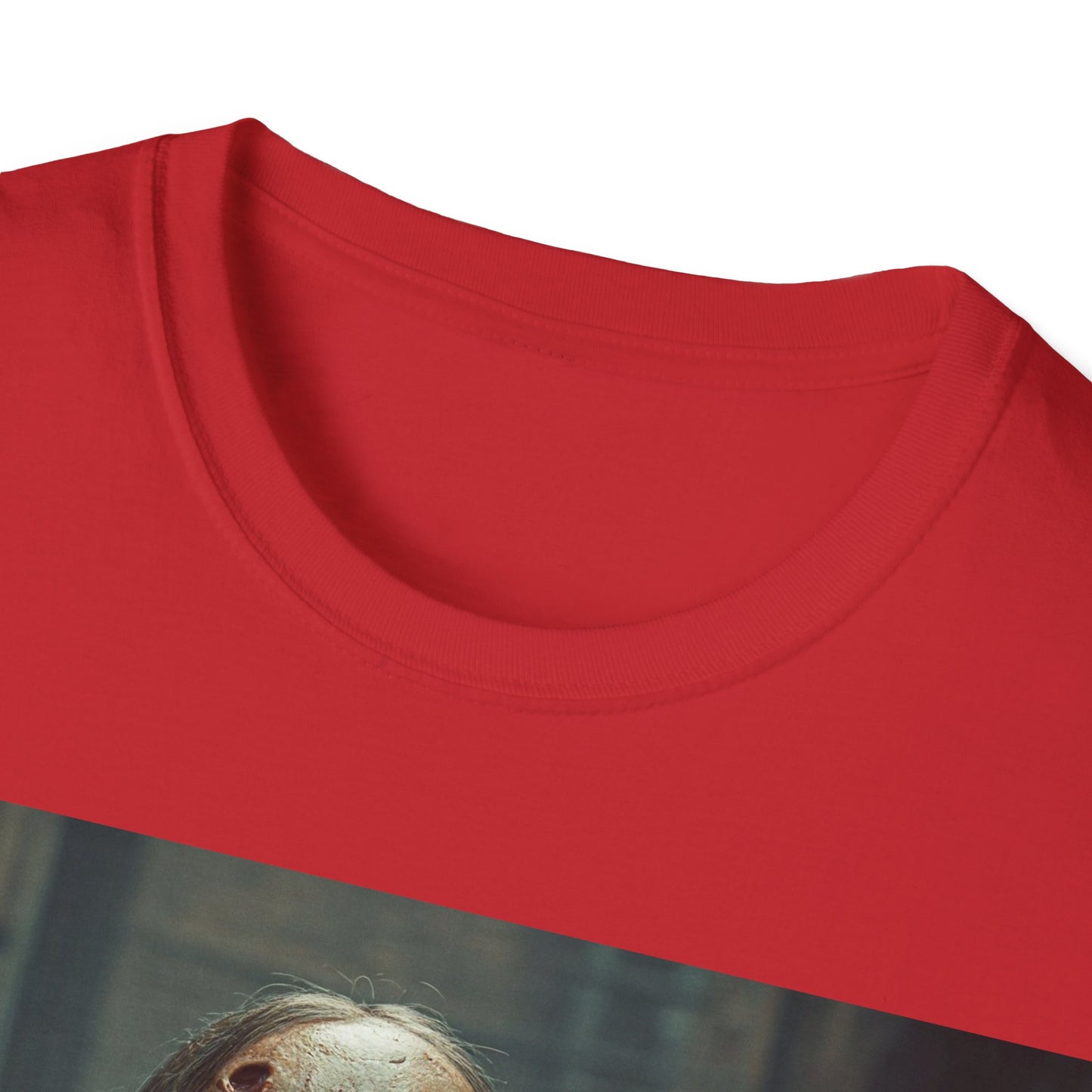 UK - Unisex Softstyle T-Shirt - Creepy Zombie Graphic Tee for Halloween