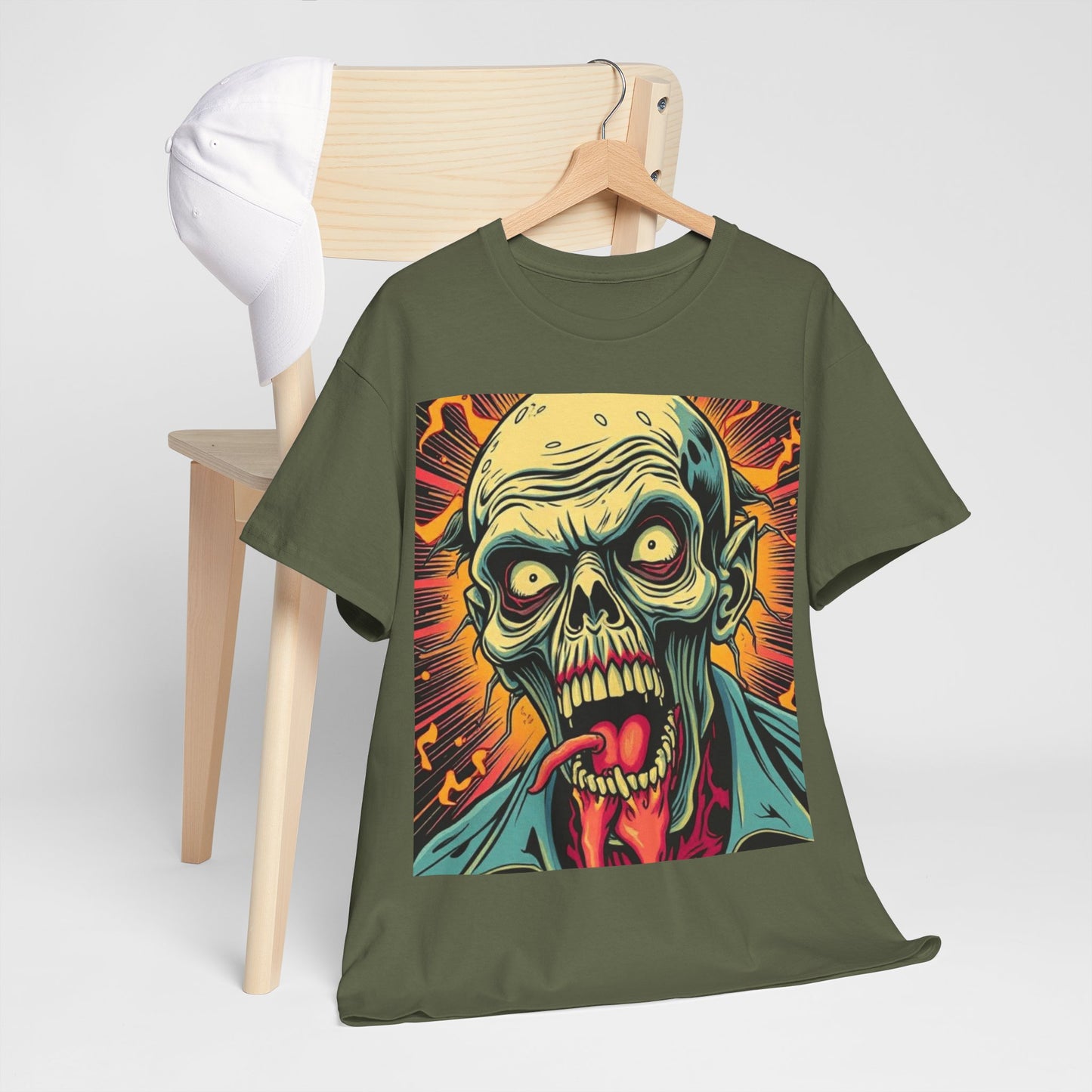 UK - Unisex Zombie Graphic Tee - Heavy Cotton T-Shirt for Horror Fans