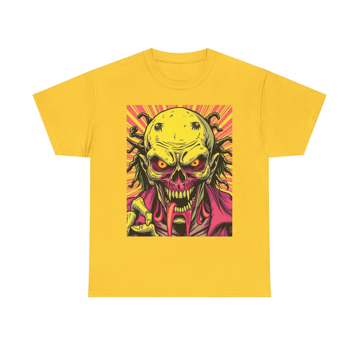 Unisex Heavy Cotton Tee - Spooky Skeleton Design for Halloween