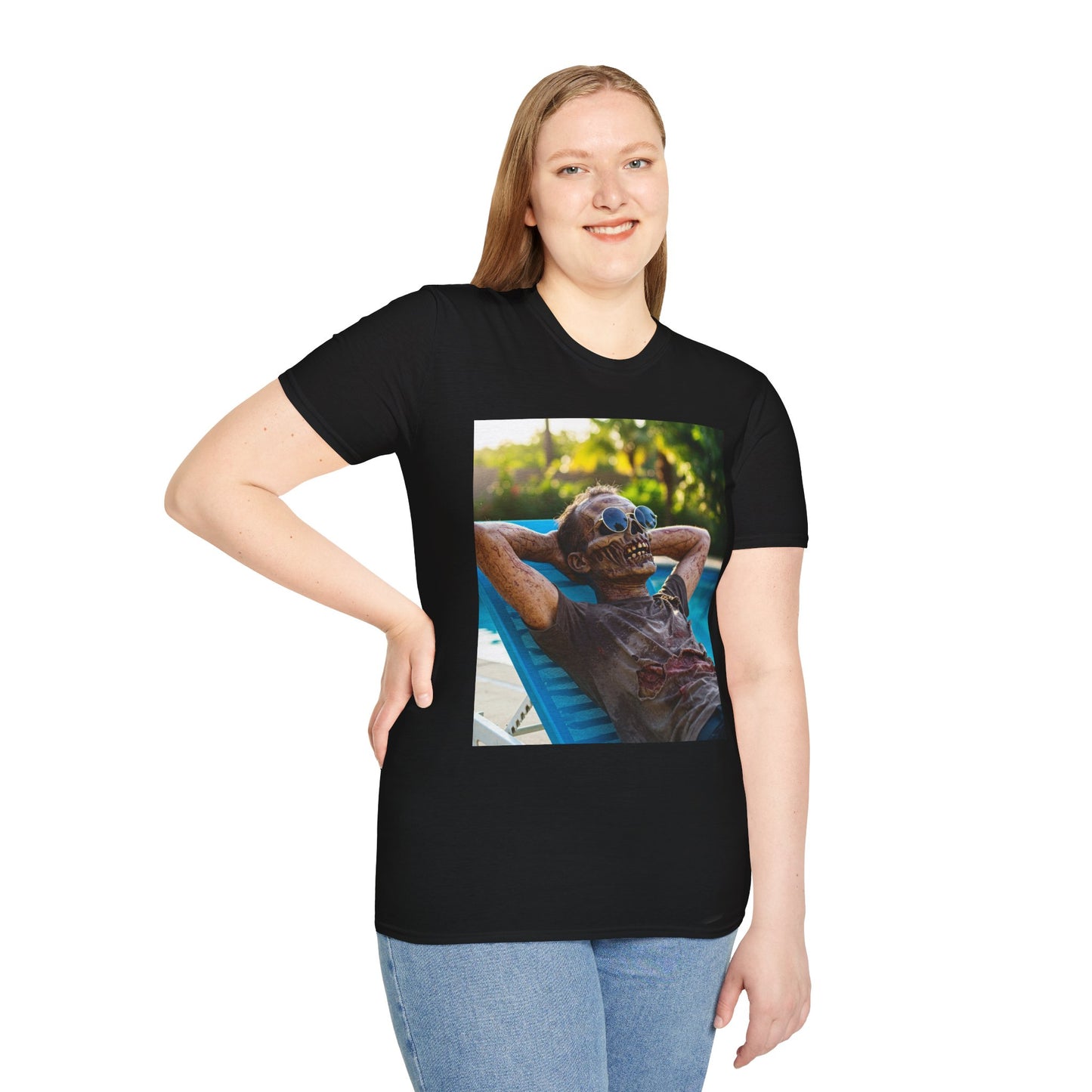 Chillin' Zombie Unisex Softstyle T-Shirt | Halloween Apparel