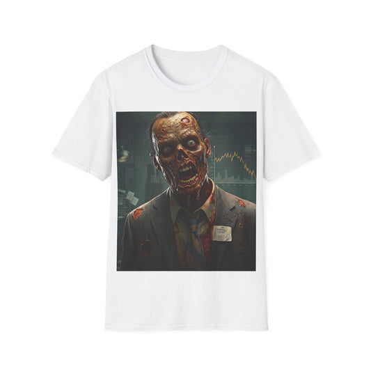 UK - Zombie Businessman Unisex Softstyle T-Shirt | Spooky Halloween Apparel