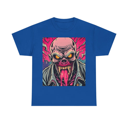 UK - Graphic Horror Tee - Unisex Heavy Cotton T-Shirt with Skull Design