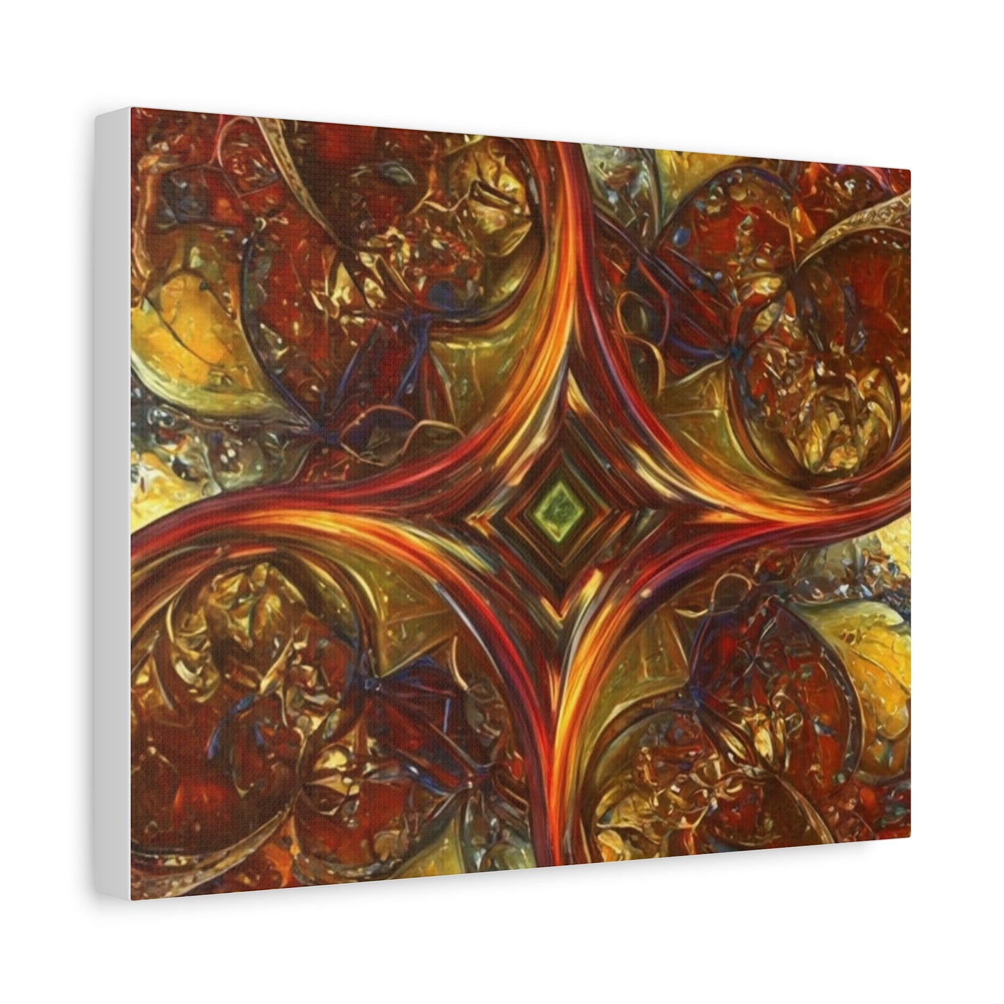 Abstract Art Matte Canvas Wall Decor - Vibrant Fractal Design, Colorful Home Accent