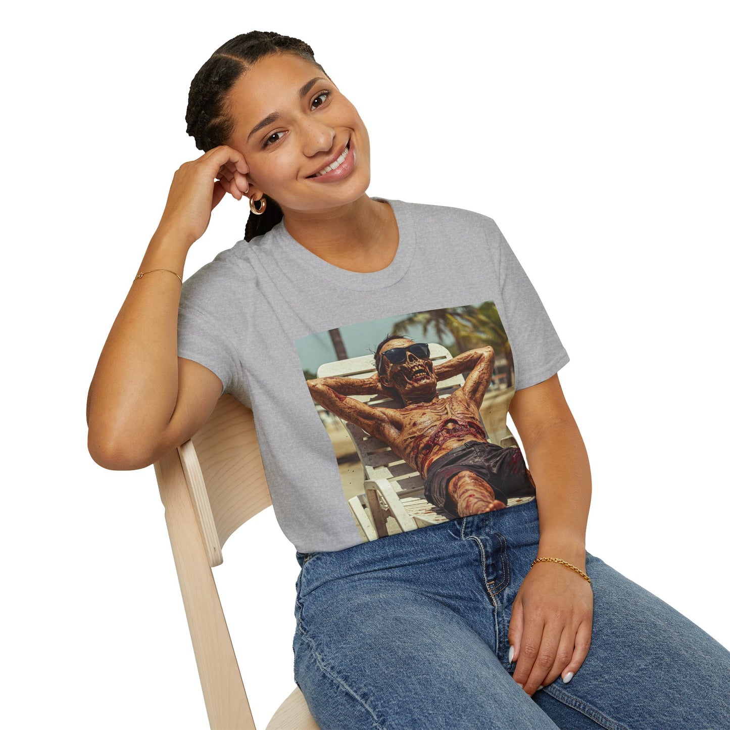 Chill Vibes Skeleton Graphic T-Shirt - Unisex Softstyle