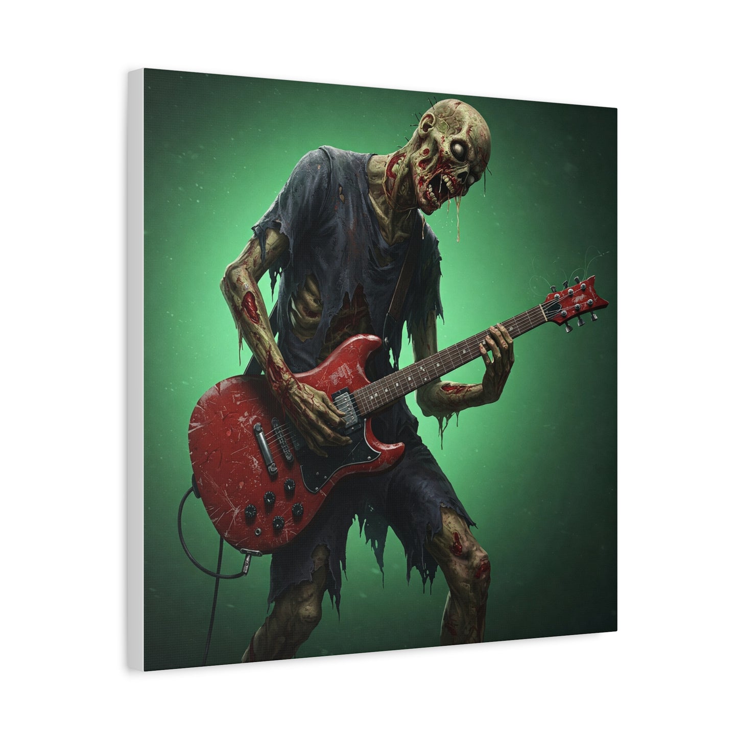 Zombie Rocker Canvas Wall Art - Edgy Decor for Music Lovers