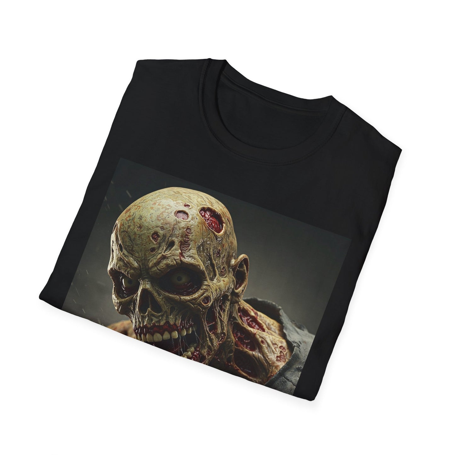Zombie Skull Unisex Softstyle T-Shirt - Spooky Halloween Tee