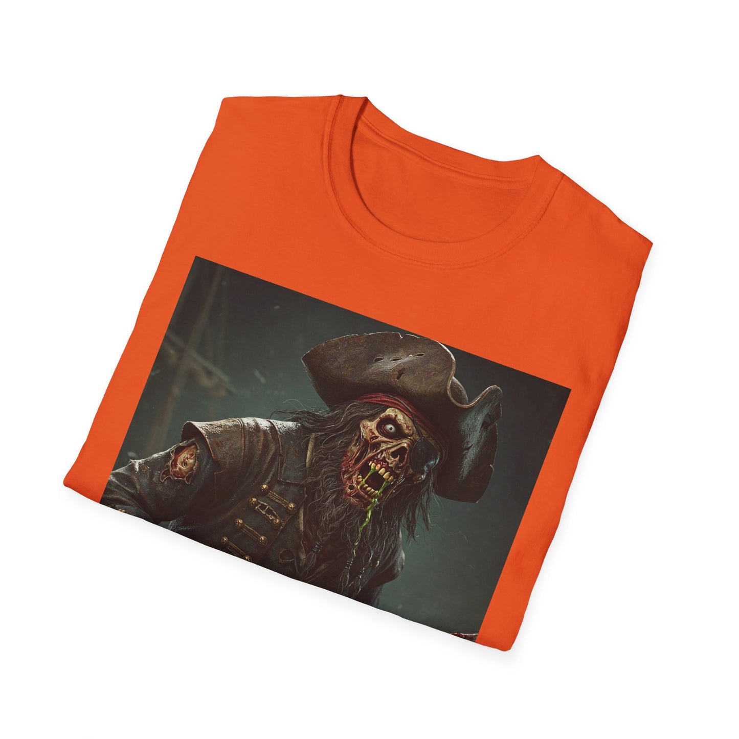 Zombie Pirate Graphic Unisex T-Shirt - Perfect for Halloween and Casual Wear