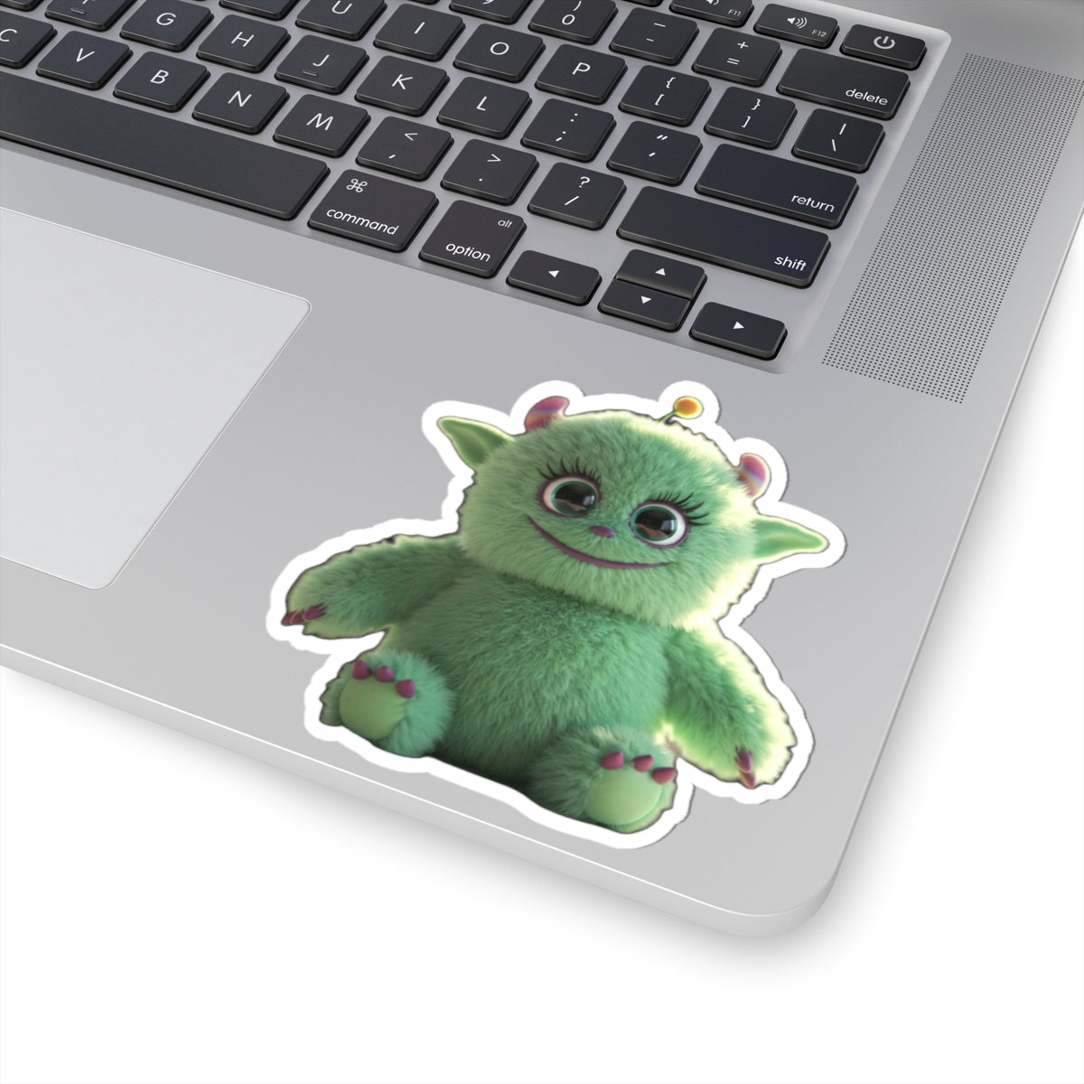 Cute Green Monster Kiss-Cut Stickers - Fun Décor for Laptops & Notebooks