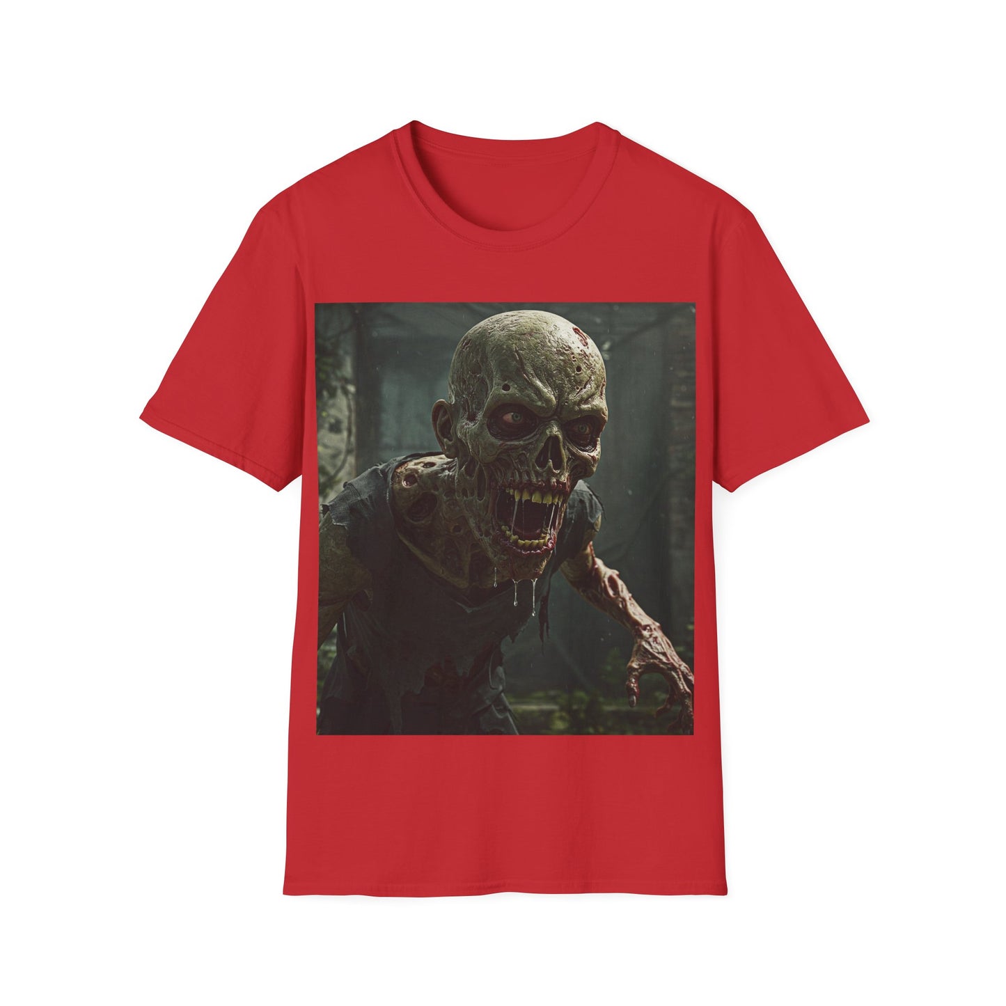 UK - Zombie Graphic Unisex Softstyle T-Shirt | Horror Apparel for Halloween & Everyday Wear