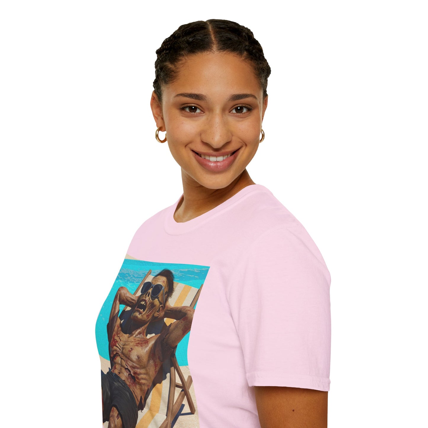 Zombie Relaxation Unisex Softstyle T-Shirt - Perfect for Halloween and Casual Outings