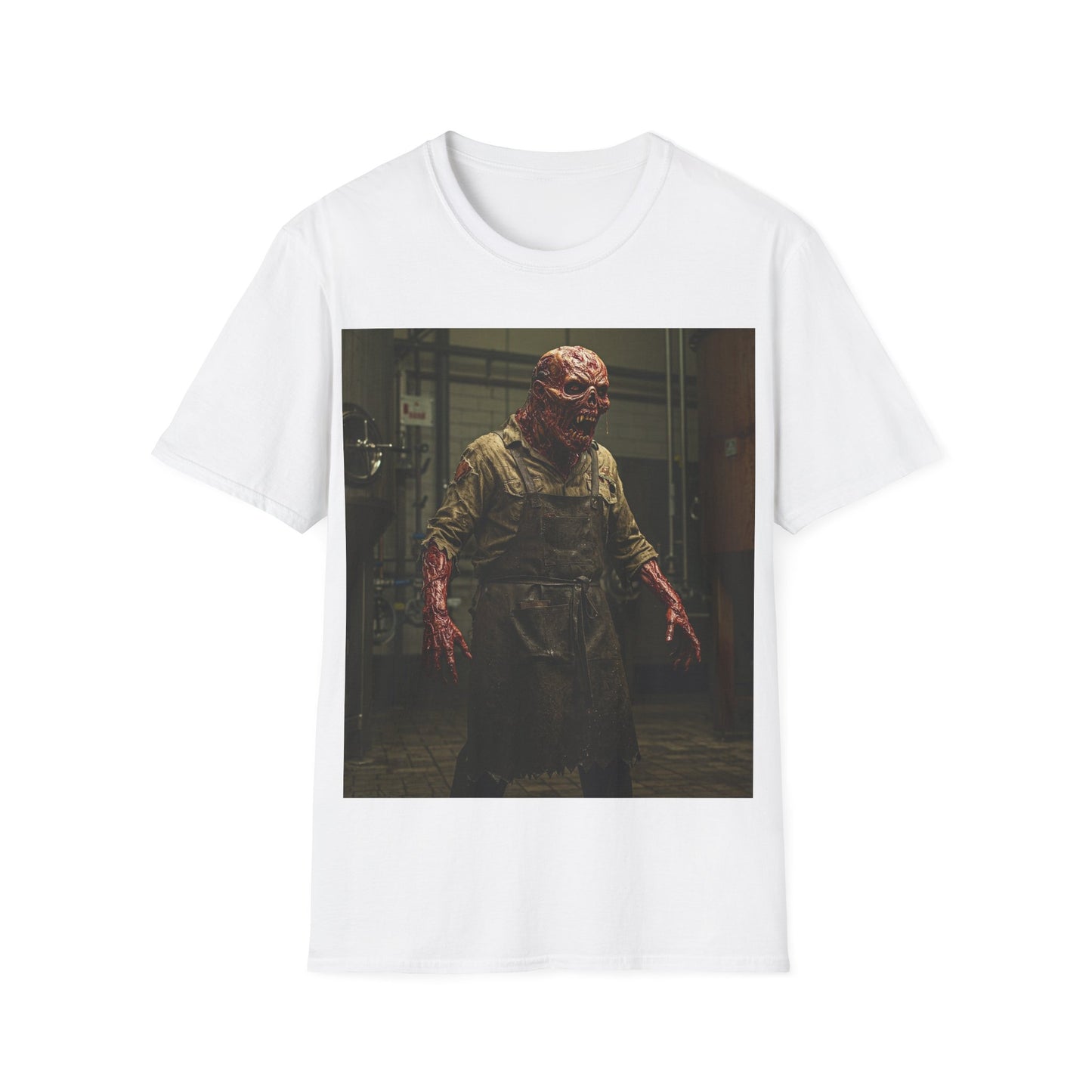 UK - Horror-Themed Unisex Softstyle T-Shirt with Monster Graphic