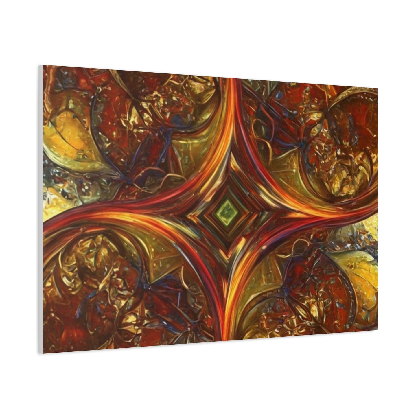 Abstract Art Matte Canvas Wall Decor - Vibrant Fractal Design, Colorful Home Accent